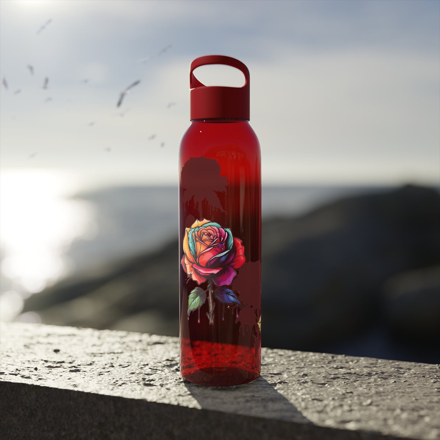 Dying Colourful Roses - Sky Water Bottle