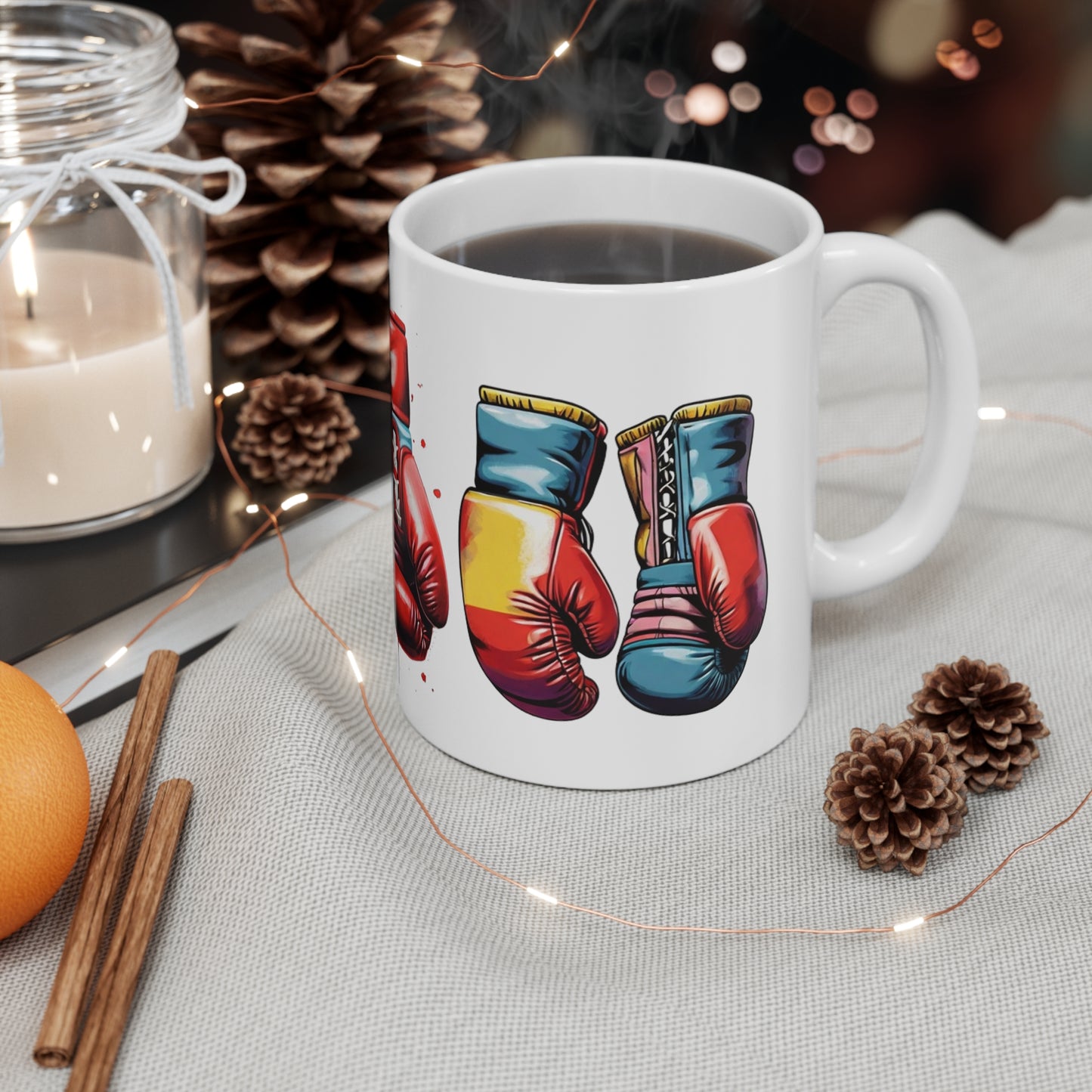 Colourful Boxing Gloves Art Mug - Ceramic Coffee Mug 11oz