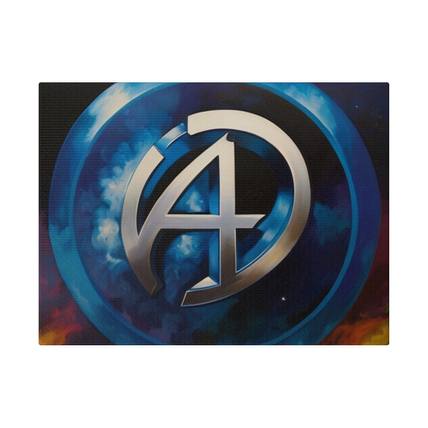 Chrome Fantastic Four Logo Symbol - Matte Canvas, Stretched, 0.75"