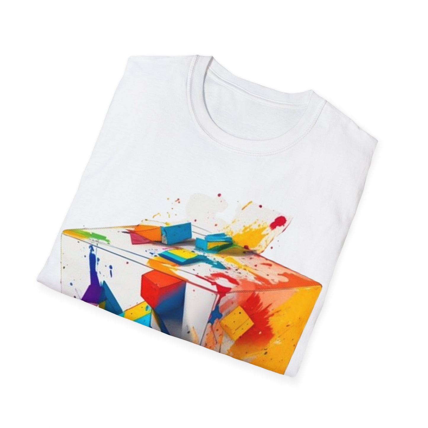 Messy Colourful 3D Cube - Unisex T-Shirt