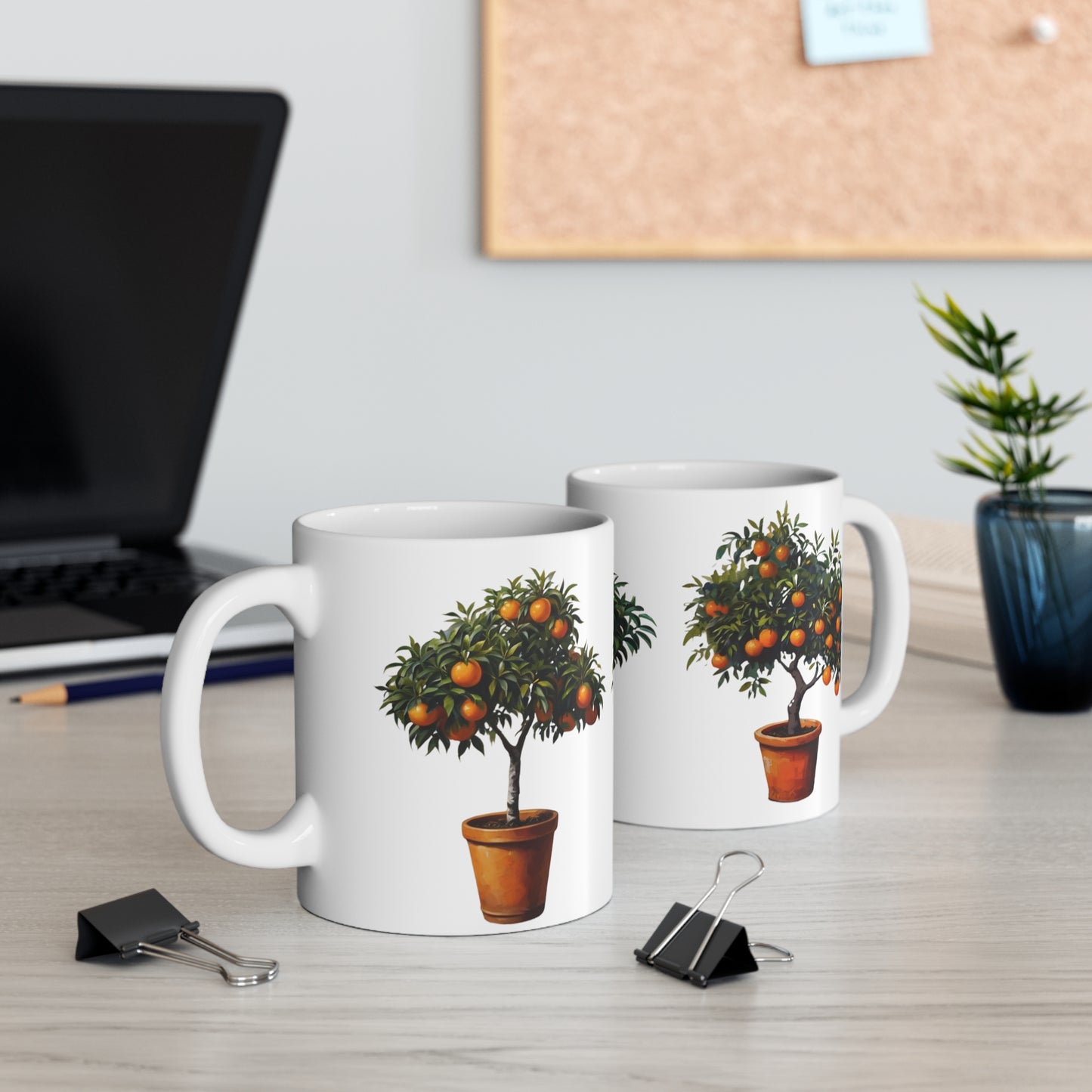 Orange Fruit Trees Mug - Ceramic Coffee Mug 11oz