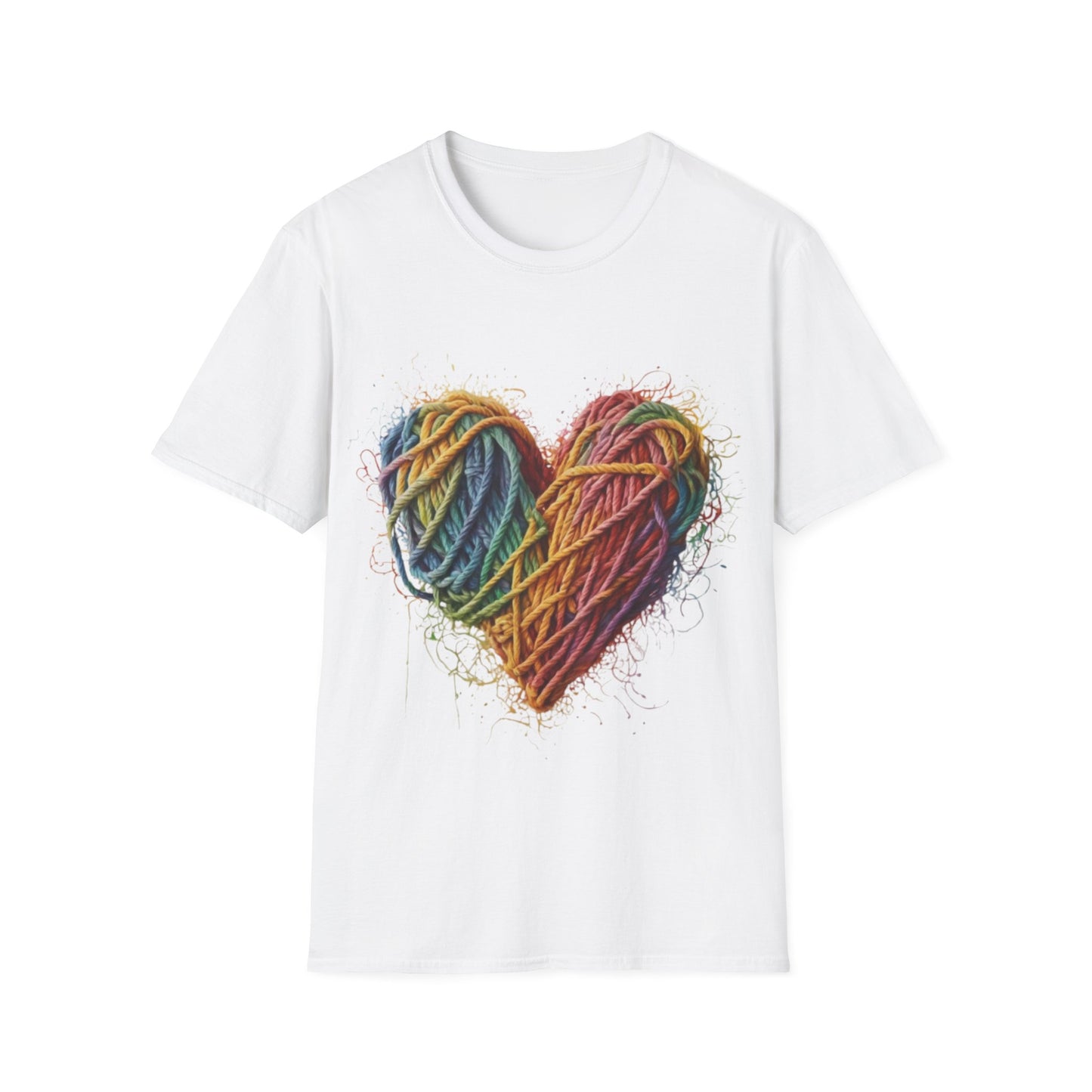 Multicoloured Ropes Love Heart - Unisex T-Shirt