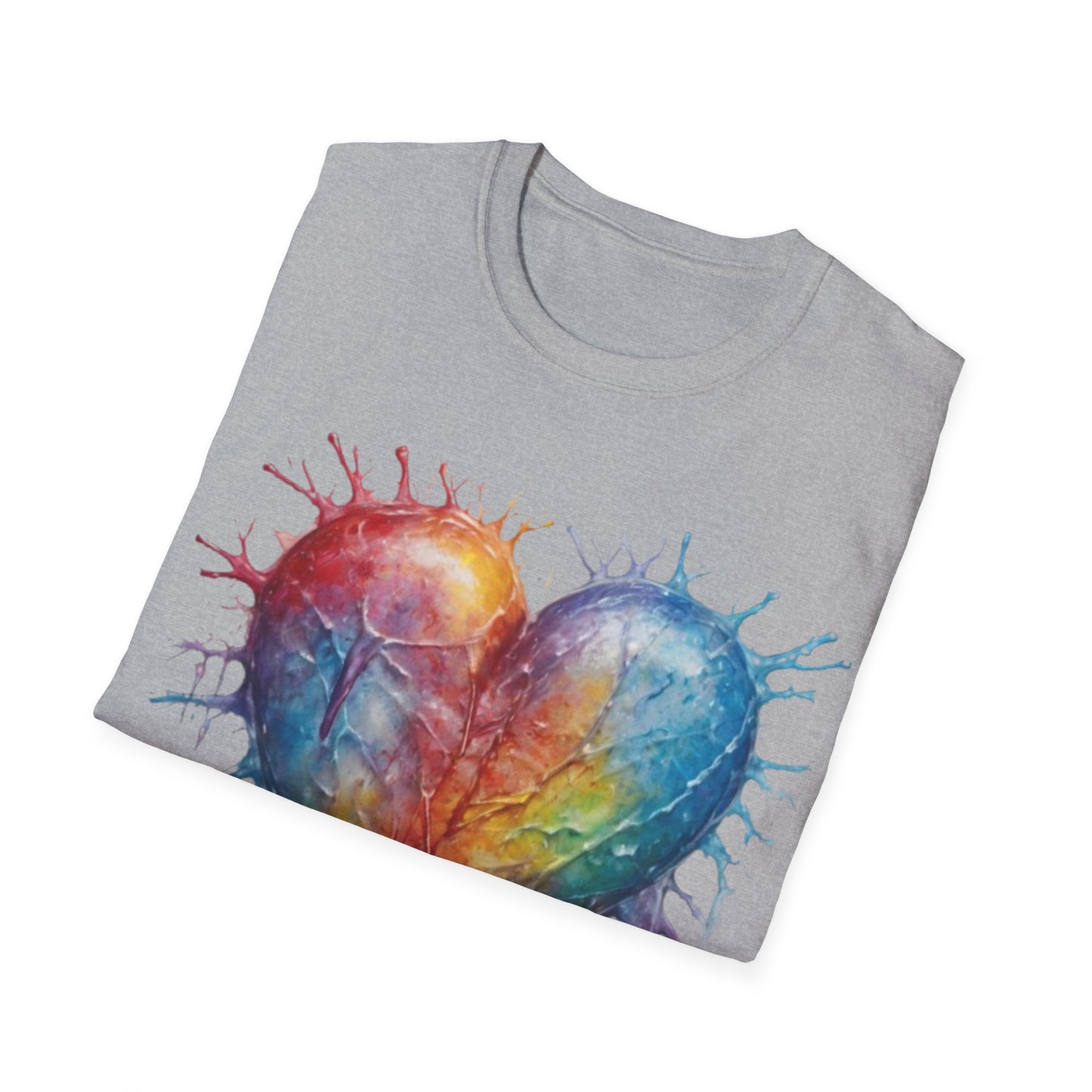 Colourful Messy Frozen Love Heart - Unisex T-Shirt