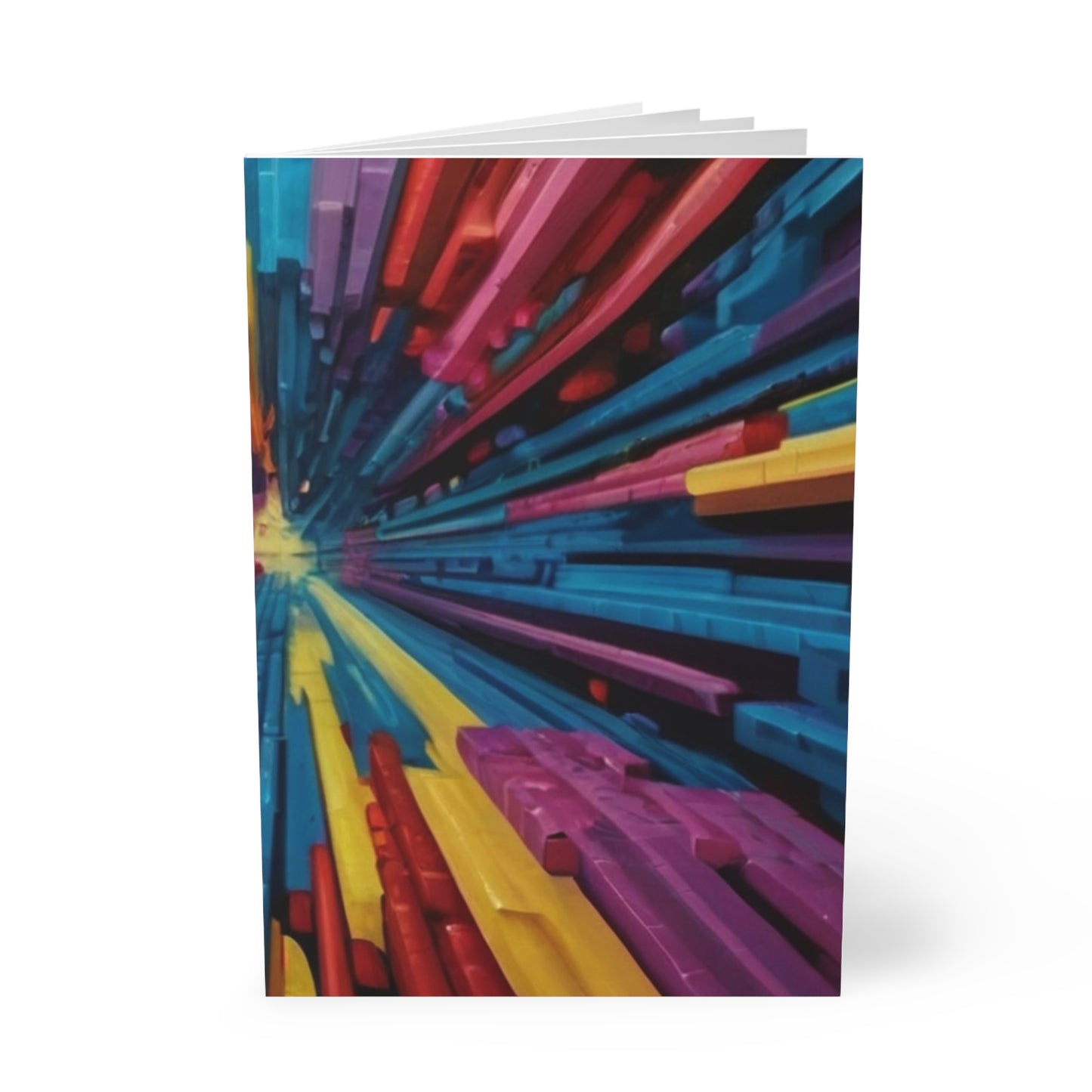 Colourful 3D Abstract Optical Illusion - Softcover Notebook, A5