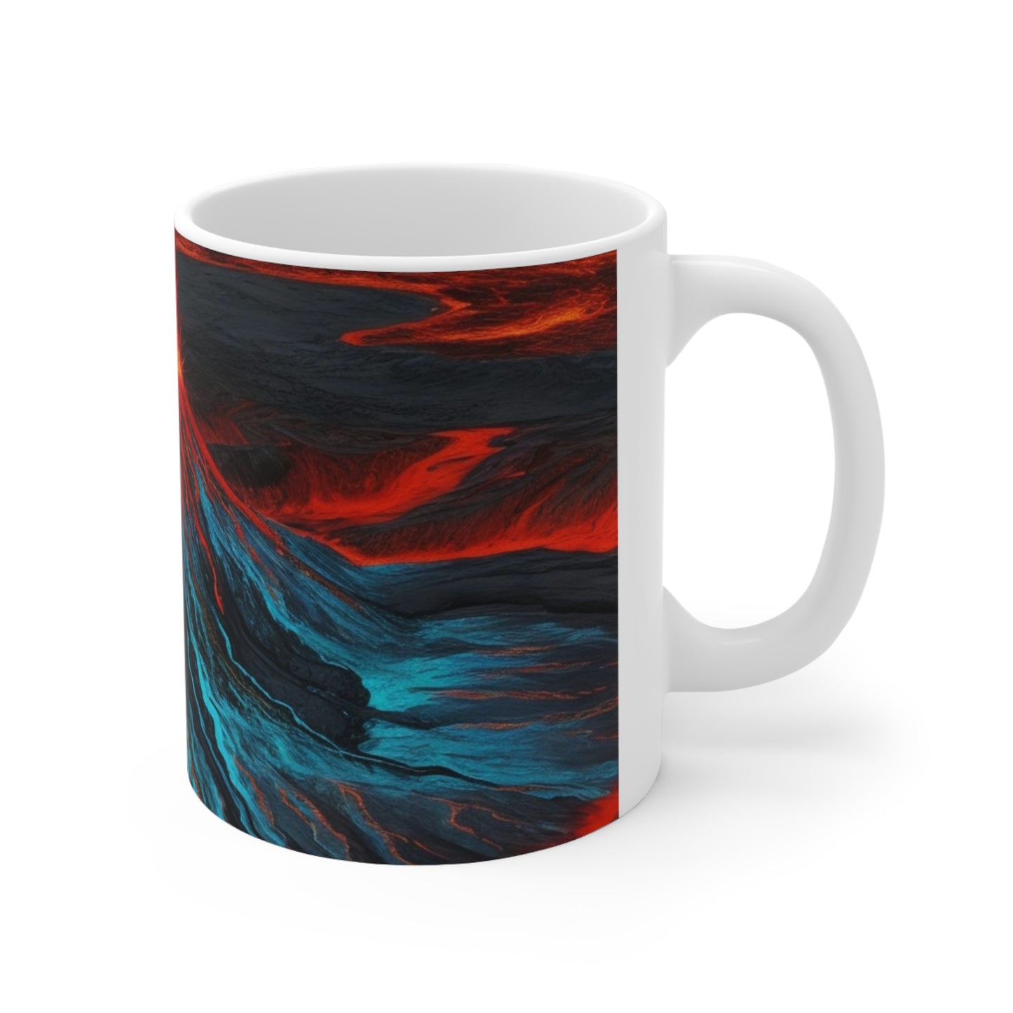 Overflowing Volcano Art - Ceramic Coffee Mug 11oz