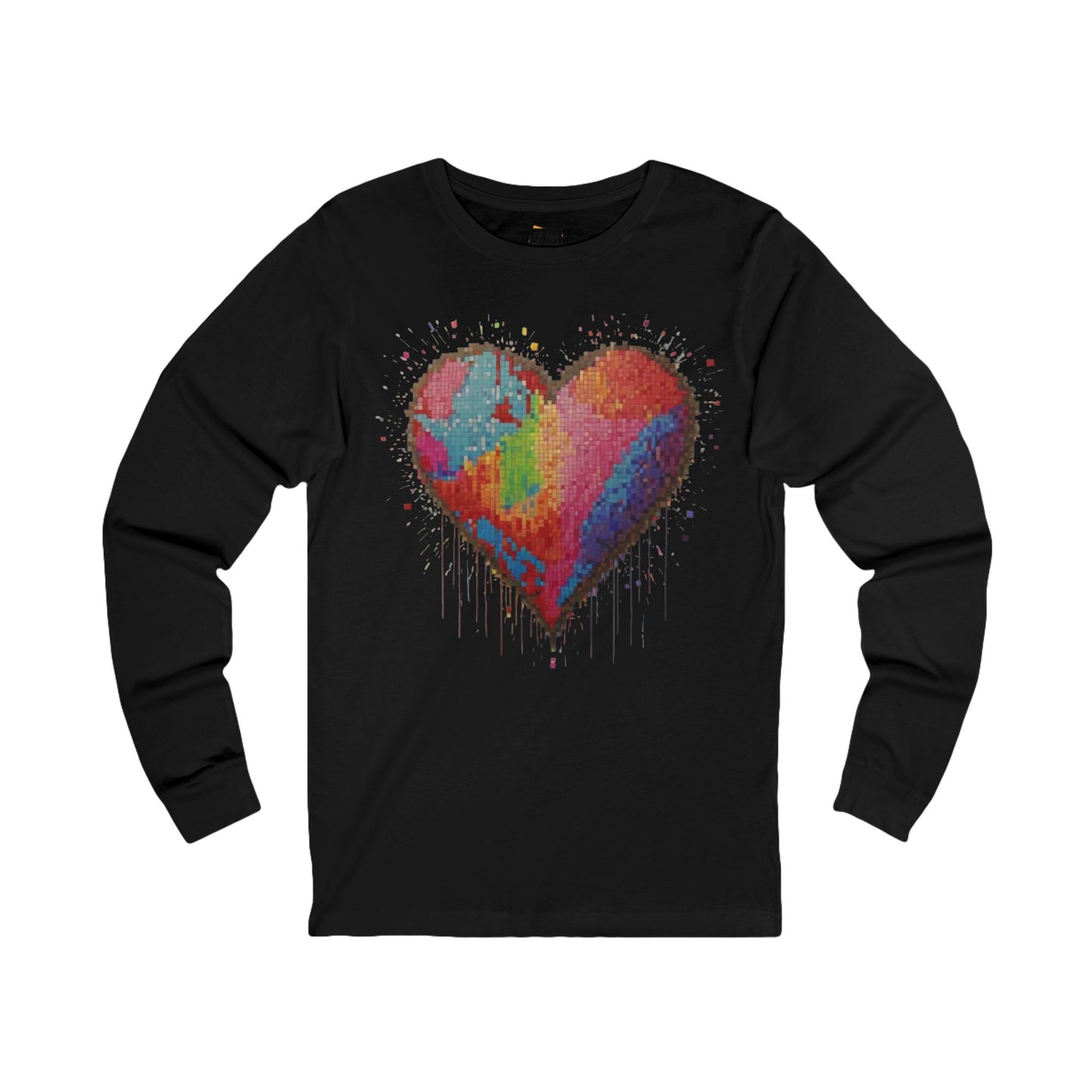 Pixelated Love Heart - Unisex Long Sleeve T-Shirt