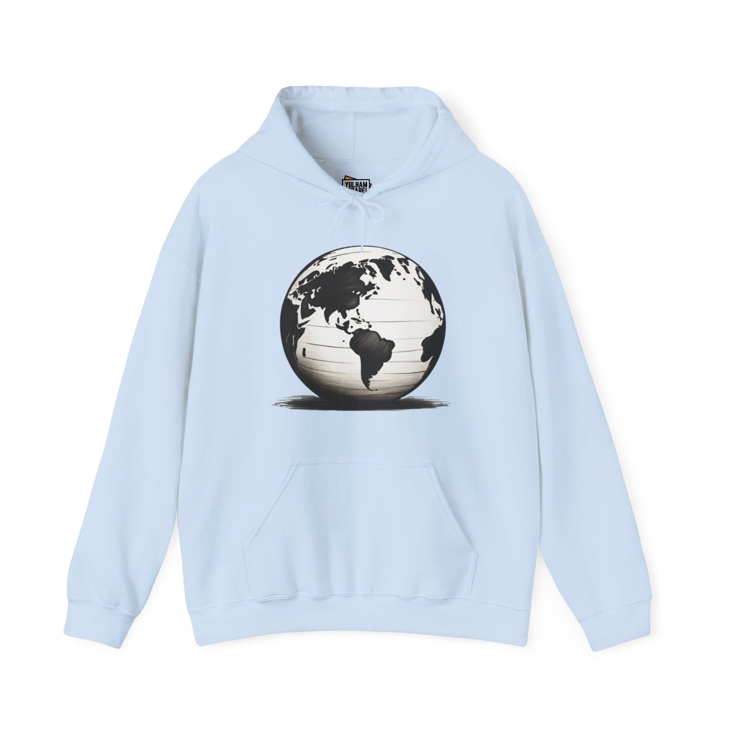 Black and White Earth Sphere - Unisex Hooded Sweatshirt