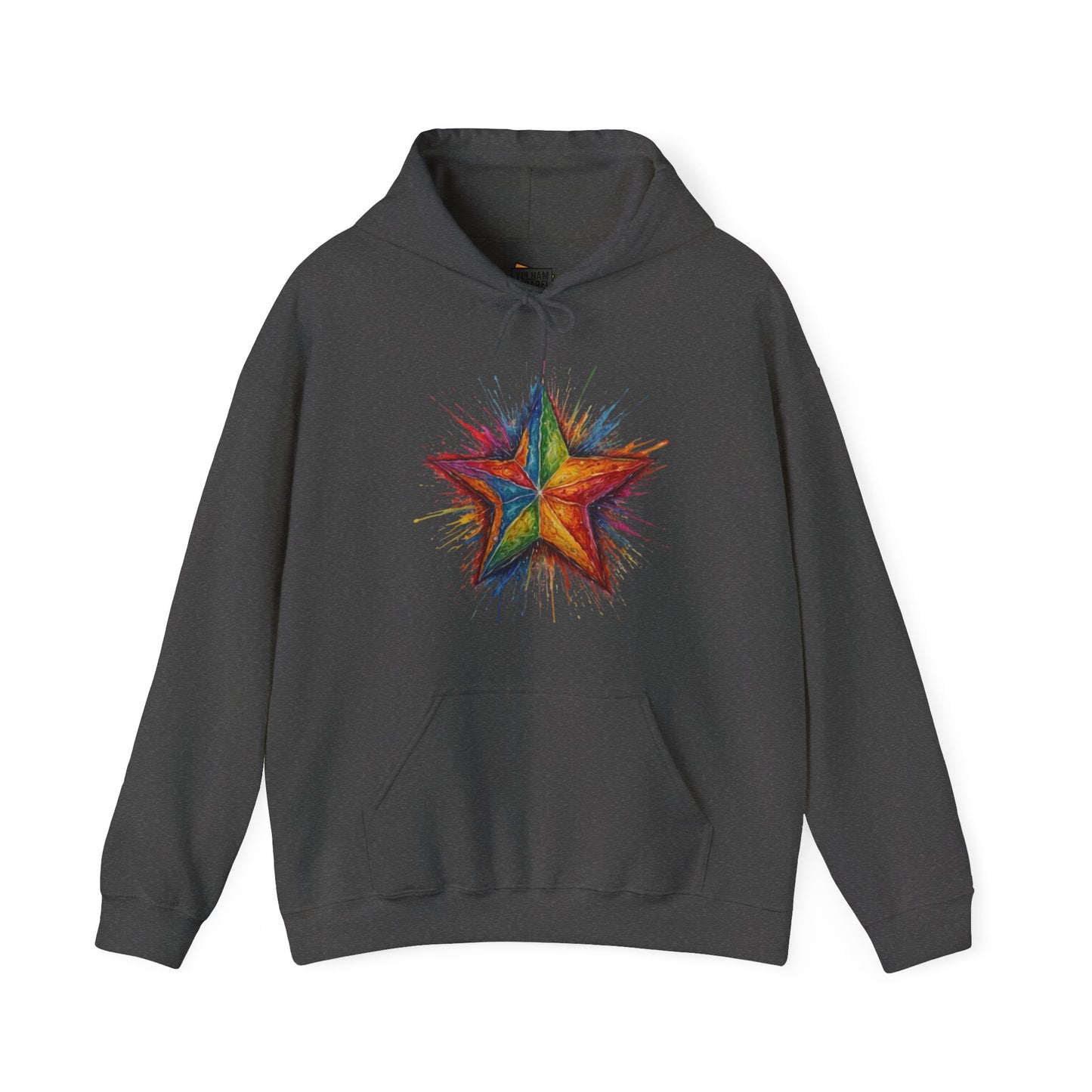 Burning Multicoloured Star - Unisex Hooded Sweatshirt