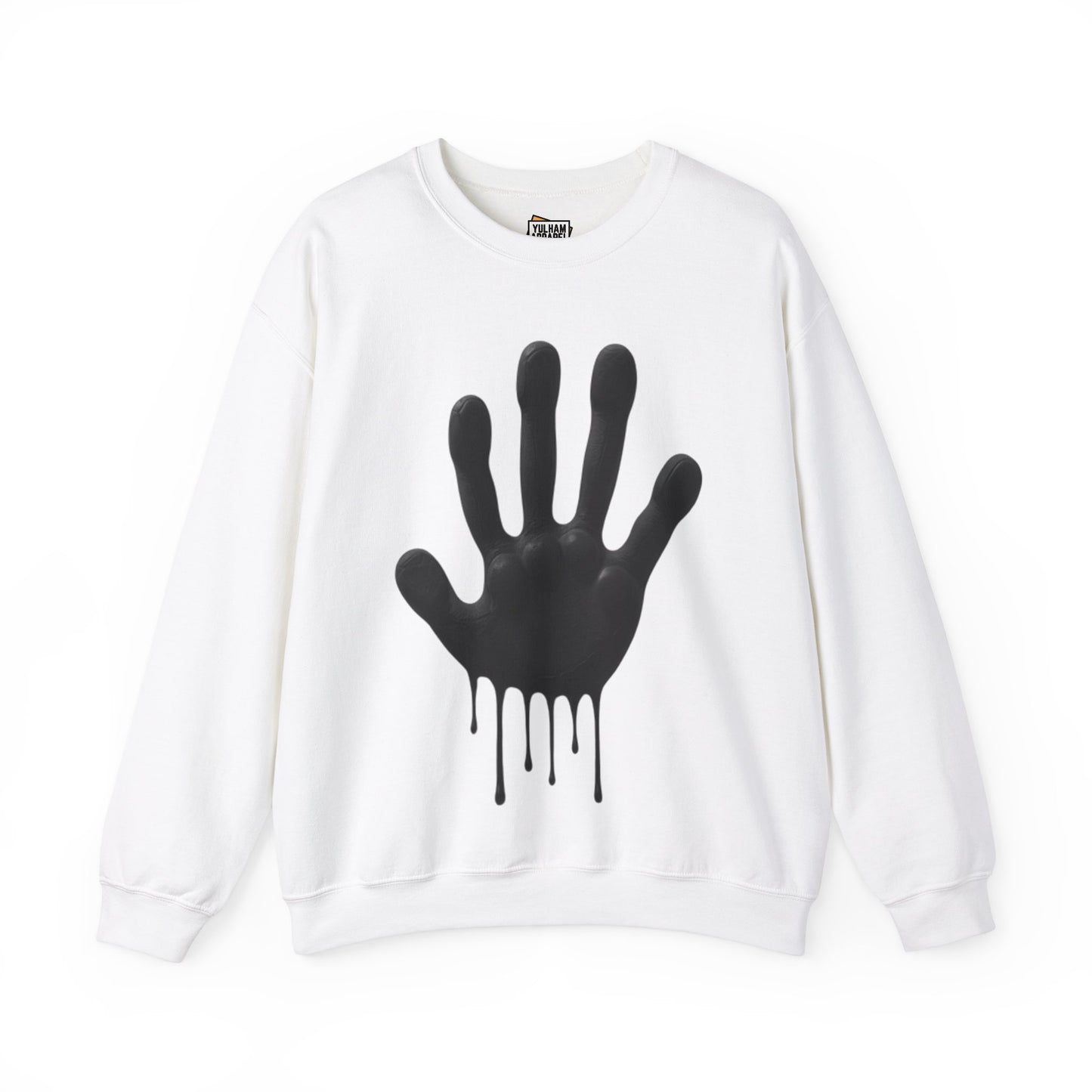 Black Hand Print - Unisex Crewneck Sweatshirt