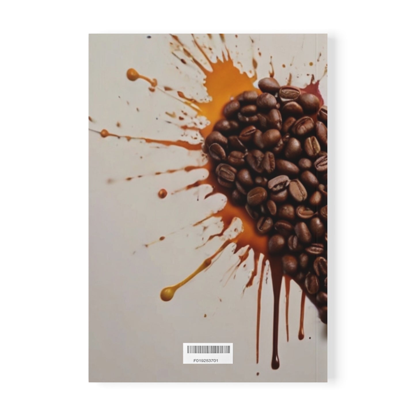 Coffee Beans Love Heart Splatter - Softcover Notebook, A5