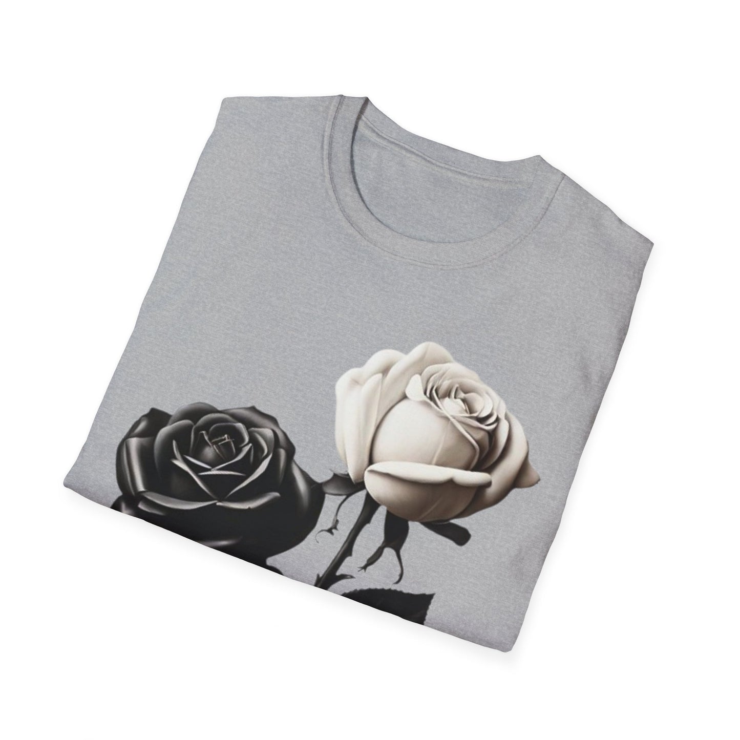 Black and White Rose - Unisex T-Shirt