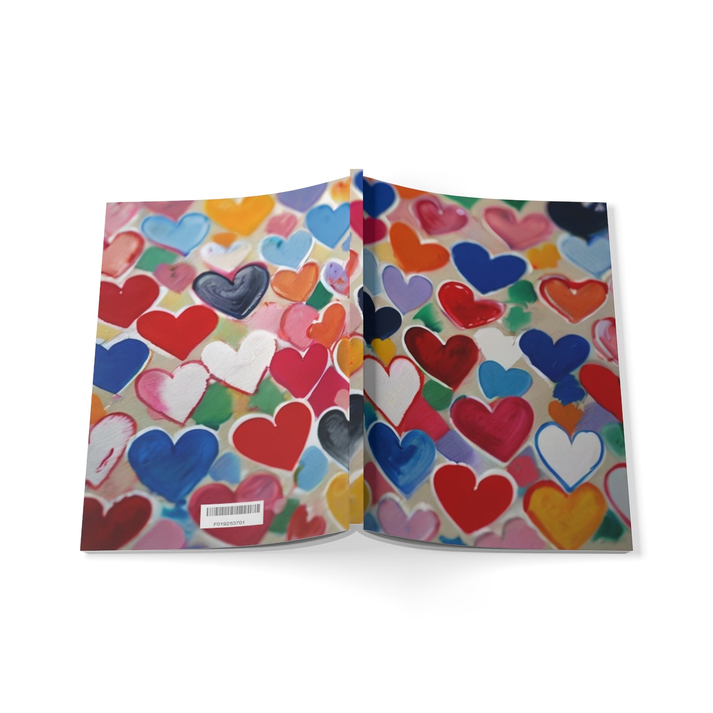 Small Colourful Love Hearts - Softcover Notebook, A5