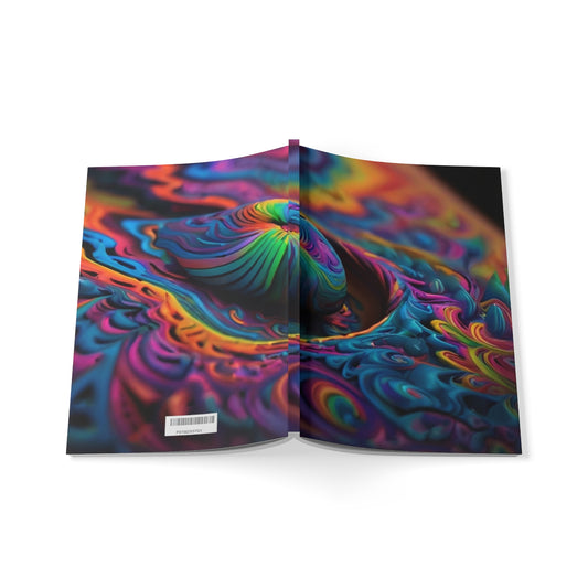 Colourful Trippy Pattern Design - Softcover Notebook, A5