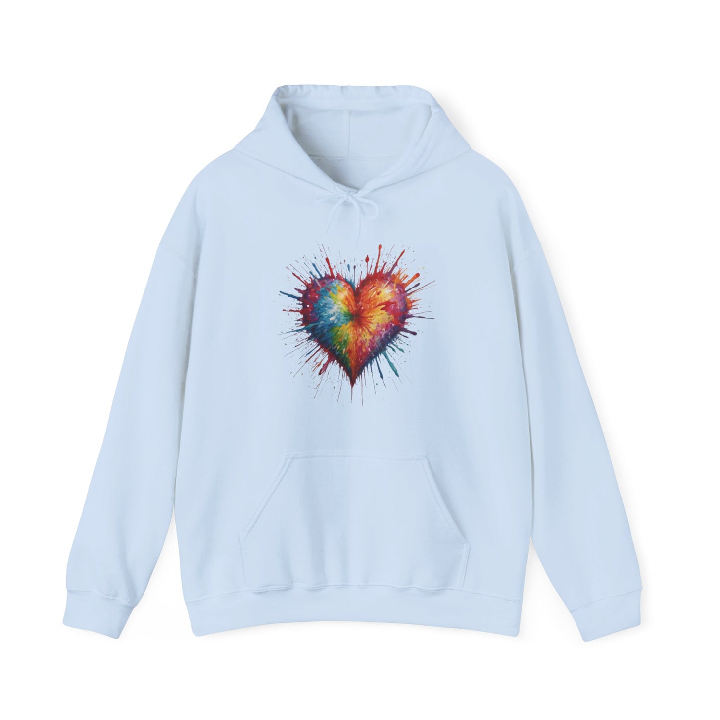 Colourful Messy Exploding Love Heart - Unisex Hooded Sweatshirt