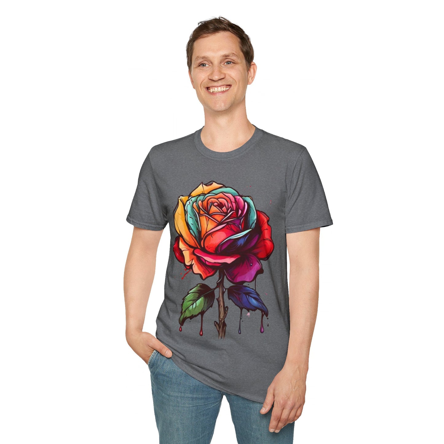 Large Colourful Rose - Unisex T-Shirt