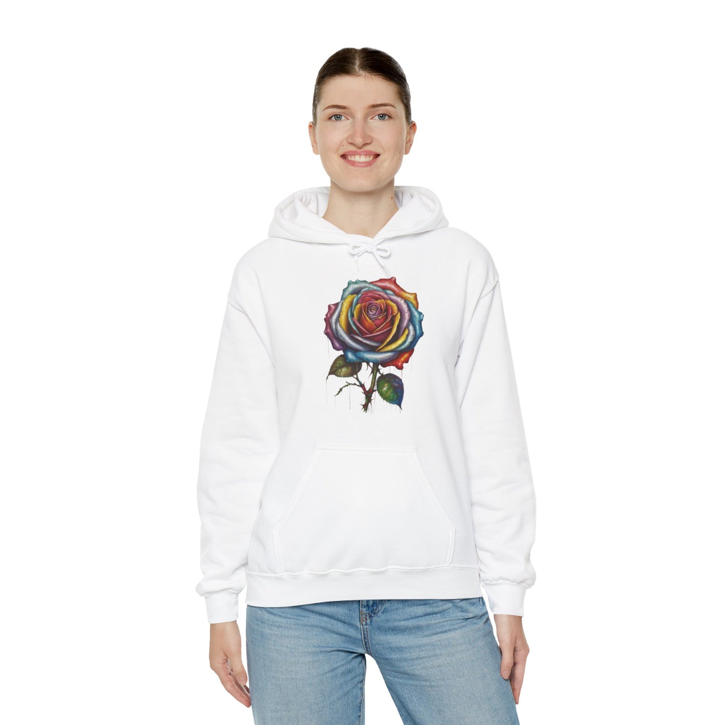 Messy Multicoloured Rose - Unisex Hooded Sweatshirt