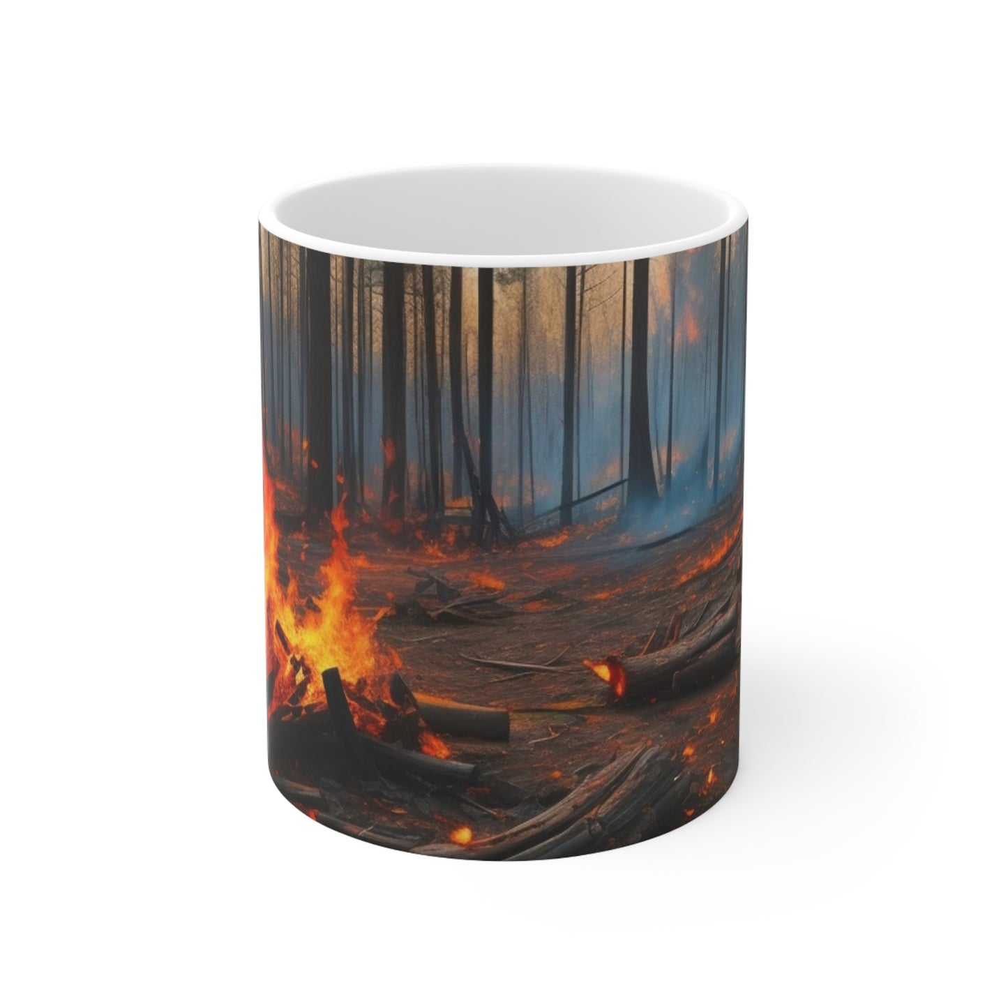 Fires In Forest Mug - Ceramic Coffee Mug 11oz