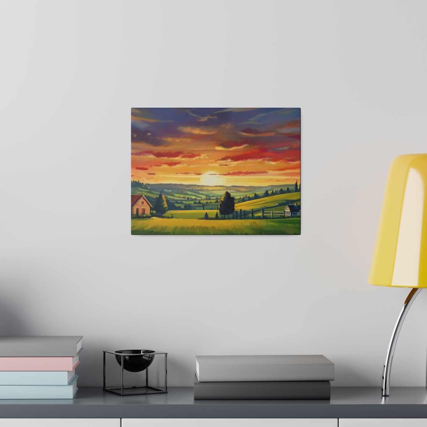 Sunset Over Countryside - Matte Canvas, Stretched, 0.75"