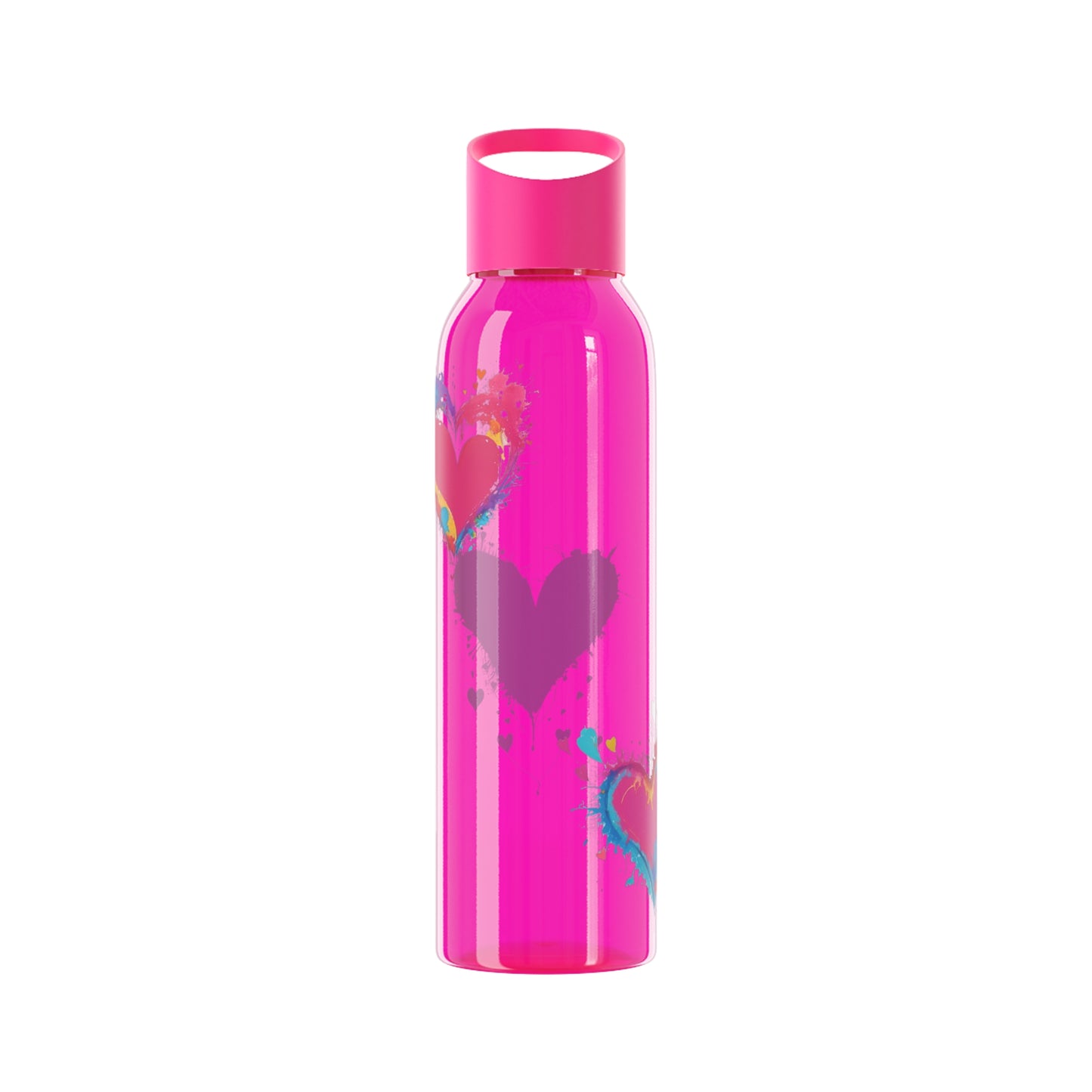 Colourful Love Hearts - Sky Water Bottle