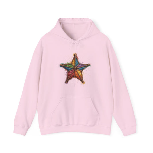 Multicoloured Star Rope Pattern - Unisex Hooded Sweatshirt