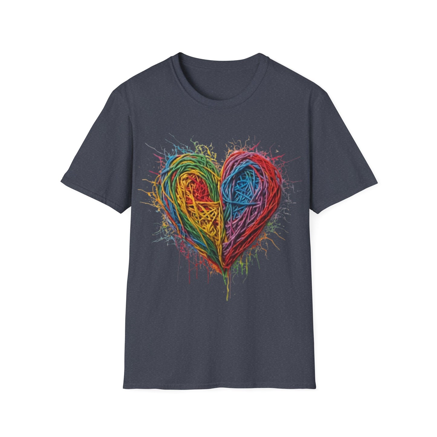 Multicoloured Scoubidou Heart - Unisex T-Shirt