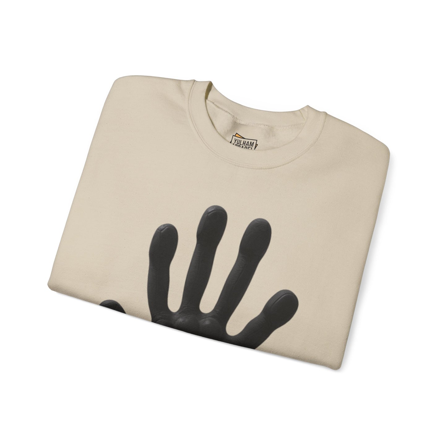 Black Hand Print - Unisex Crewneck Sweatshirt