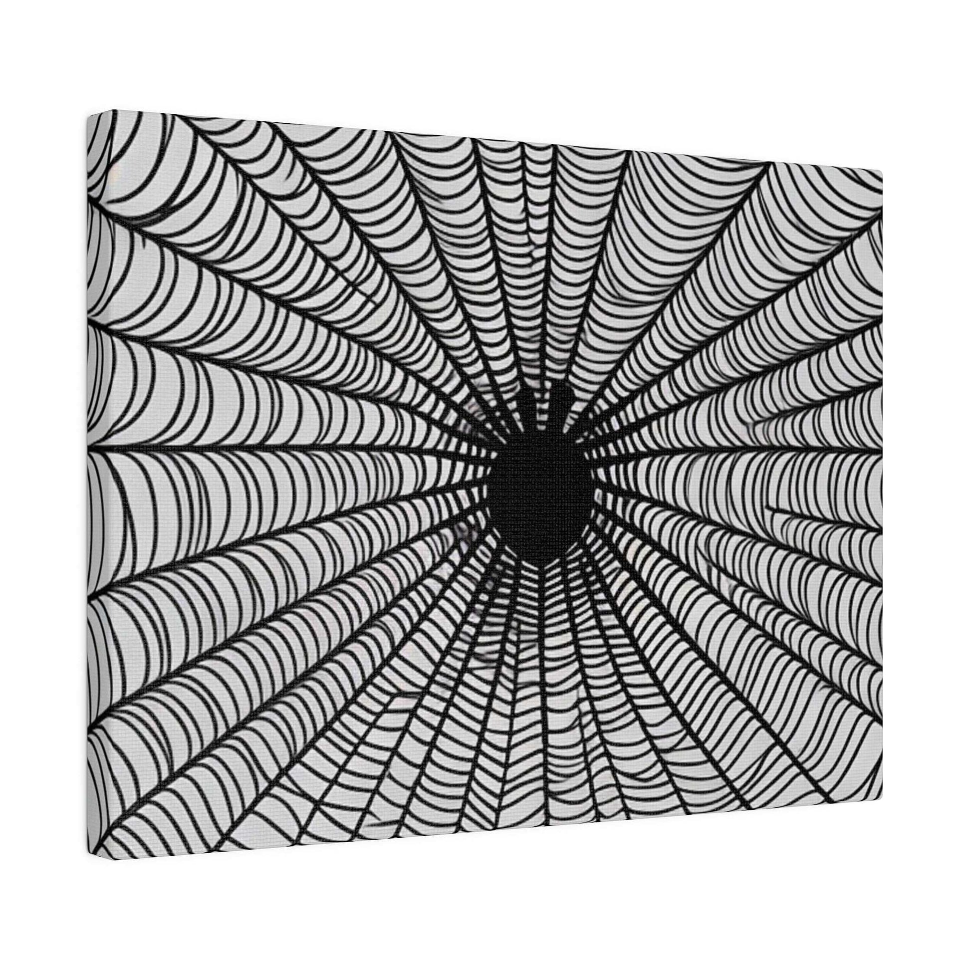 Black and White Spiderweb - Matte Canvas, Stretched, 0.75"