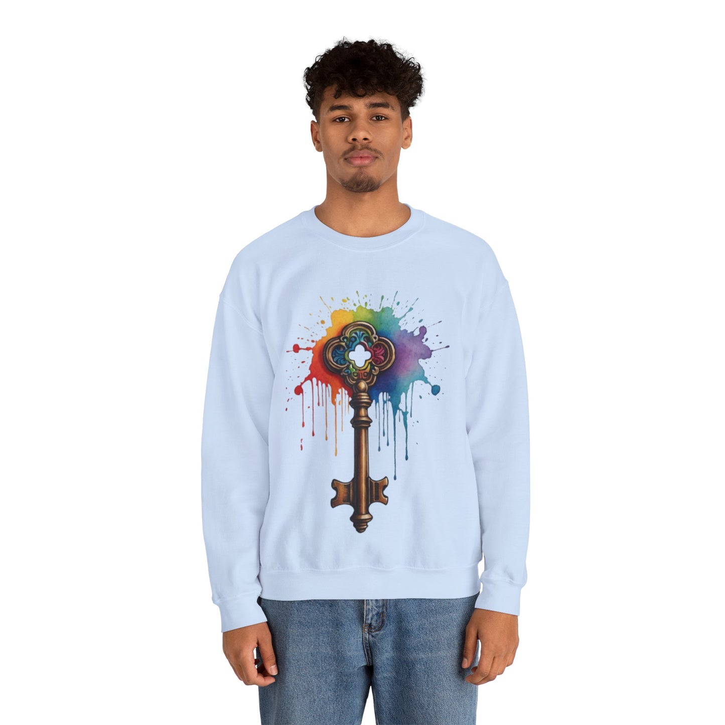 Colourful Messy Skeleton Key - Unisex Crewneck Sweatshirt