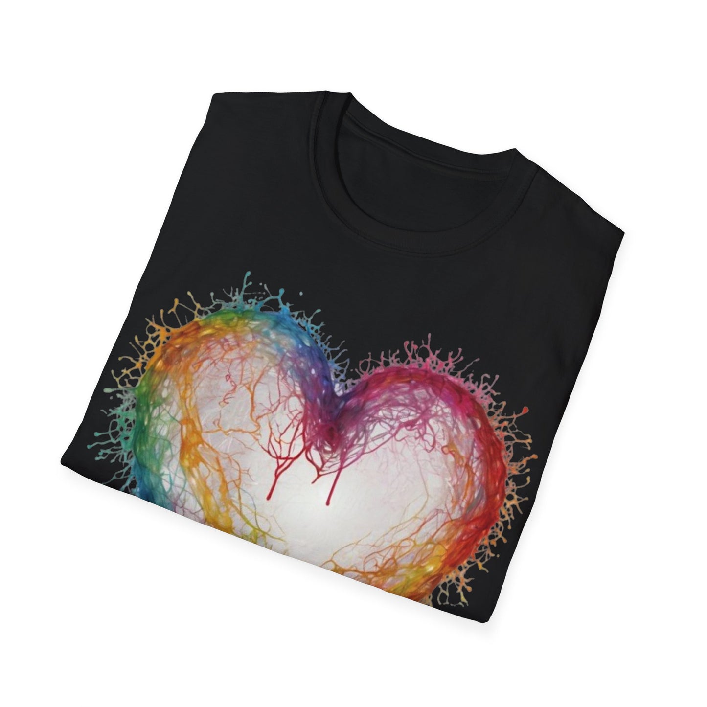 Transparent Colourful Love Heart - Unisex T-Shirt