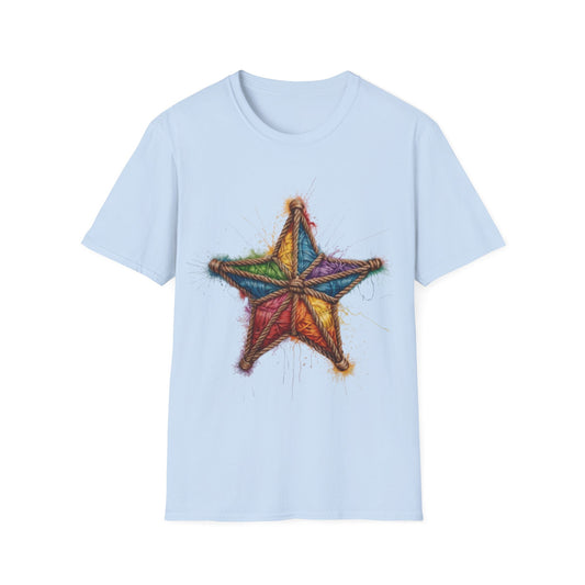 Multicoloured Star Rope Pattern - Unisex T-Shirt