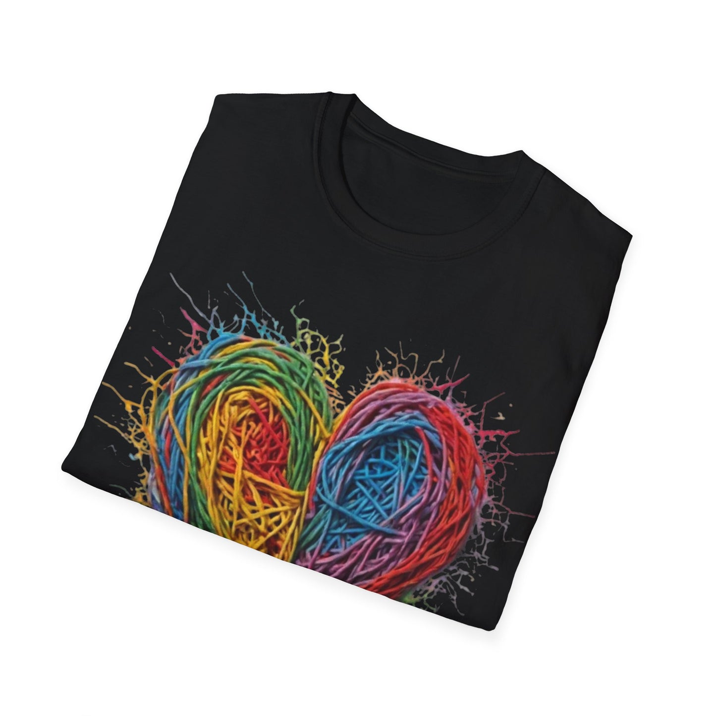 Multicoloured Scoubidou Heart - Unisex T-Shirt