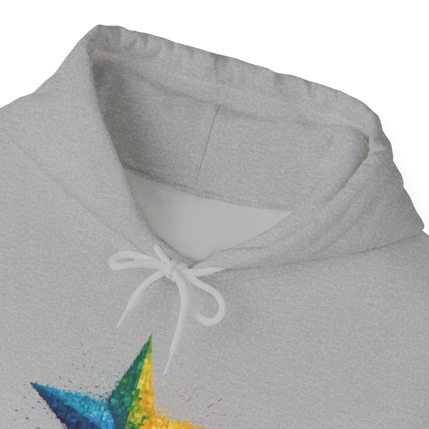 Multicoloured Pixelated Star - Unisex Hooded Sweatshirt