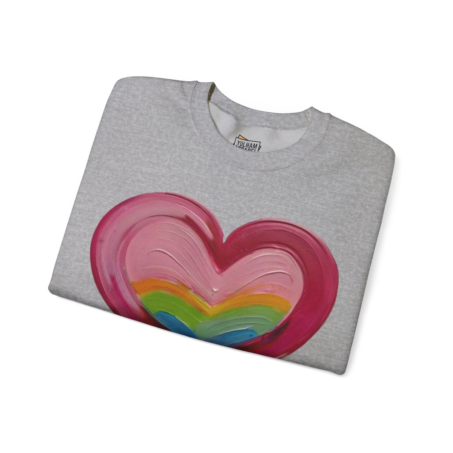 Pink Painted Love Heart - Unisex Crewneck Sweatshirt