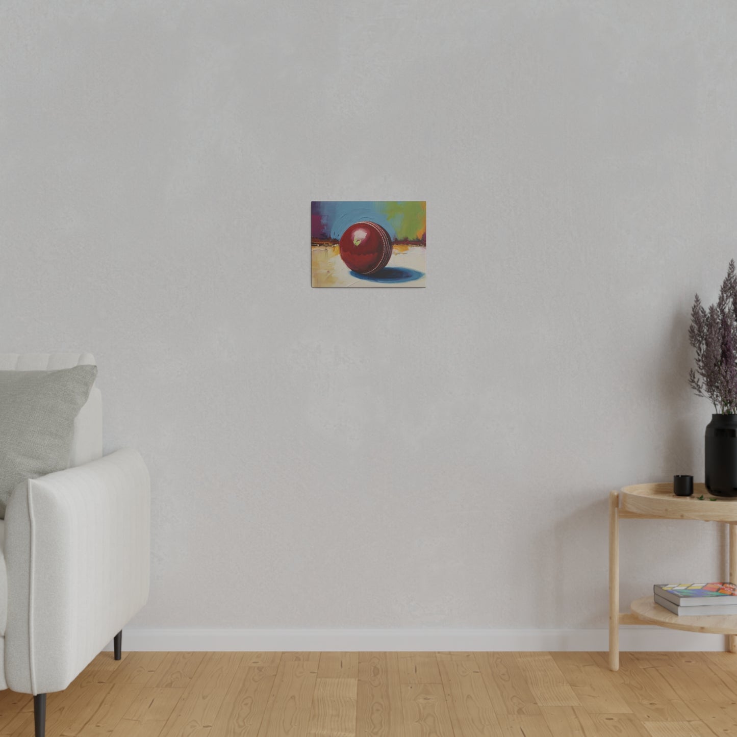 Colourful Background Cricket Ball Canvas - Matte Canvas, Stretched, 0.75"