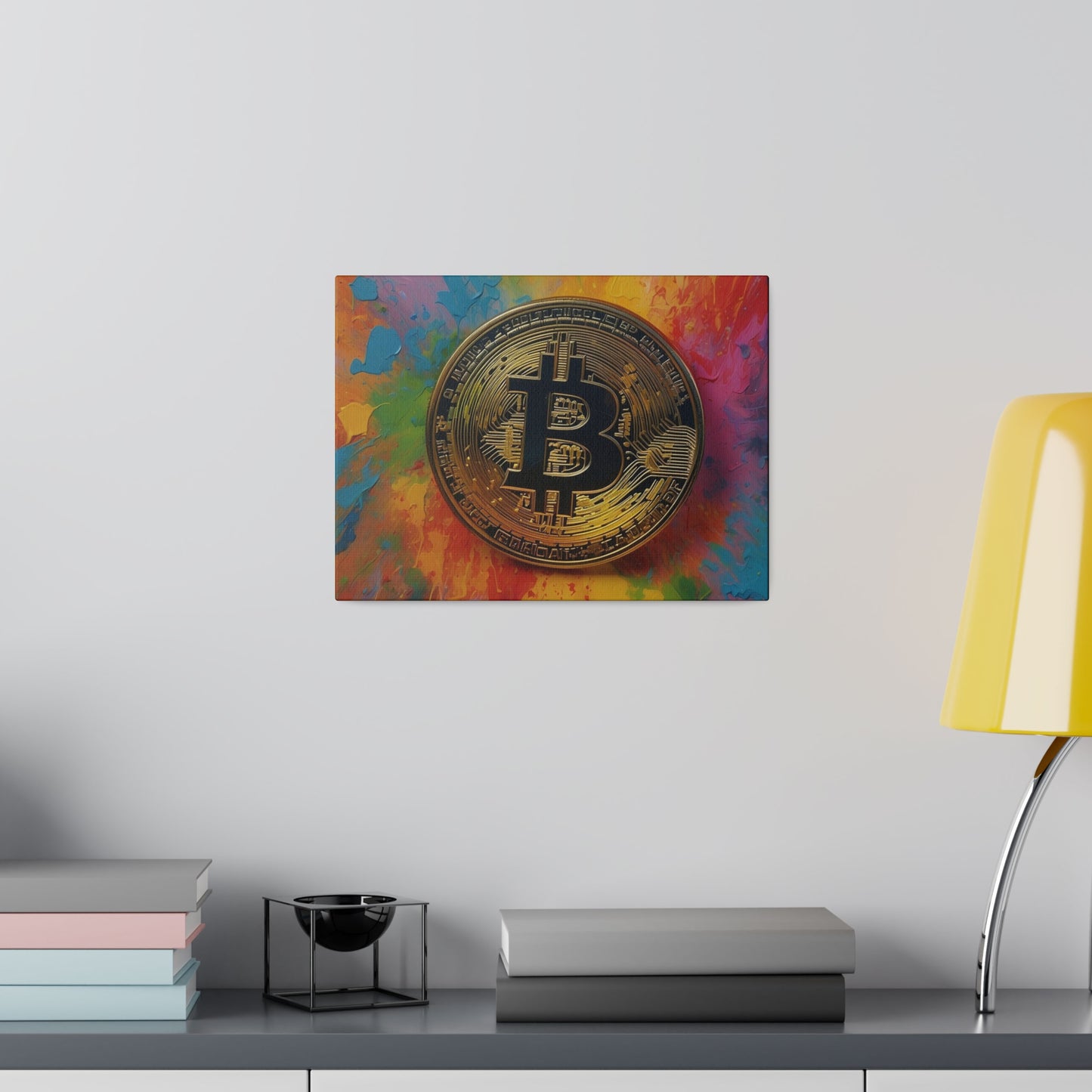 Colourful Bitcoin - Matte Canvas, Stretched, 0.75"