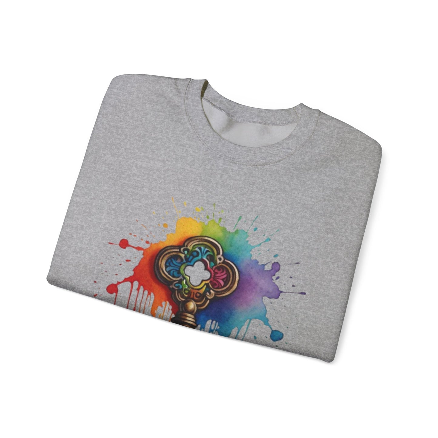 Colourful Messy Skeleton Key - Unisex Crewneck Sweatshirt