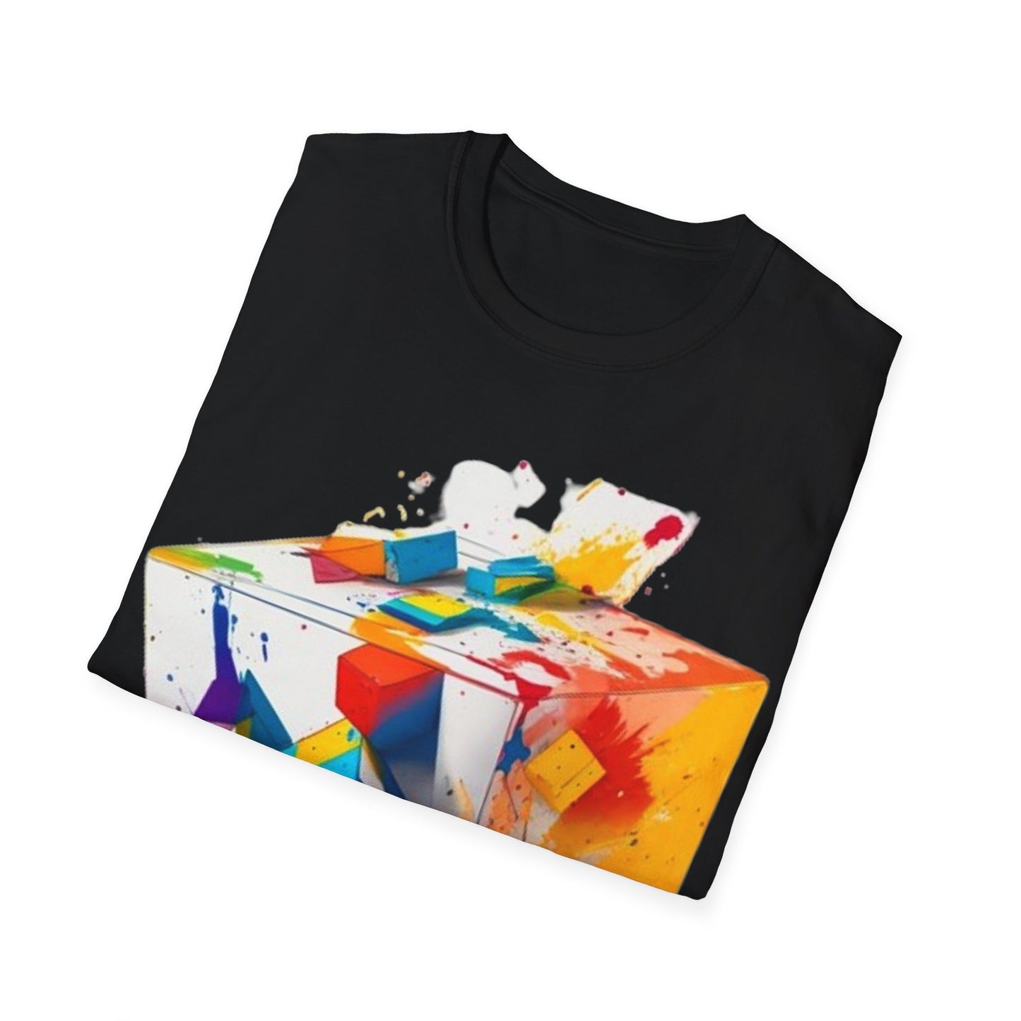 Messy Colourful 3D Cube - Unisex T-Shirt