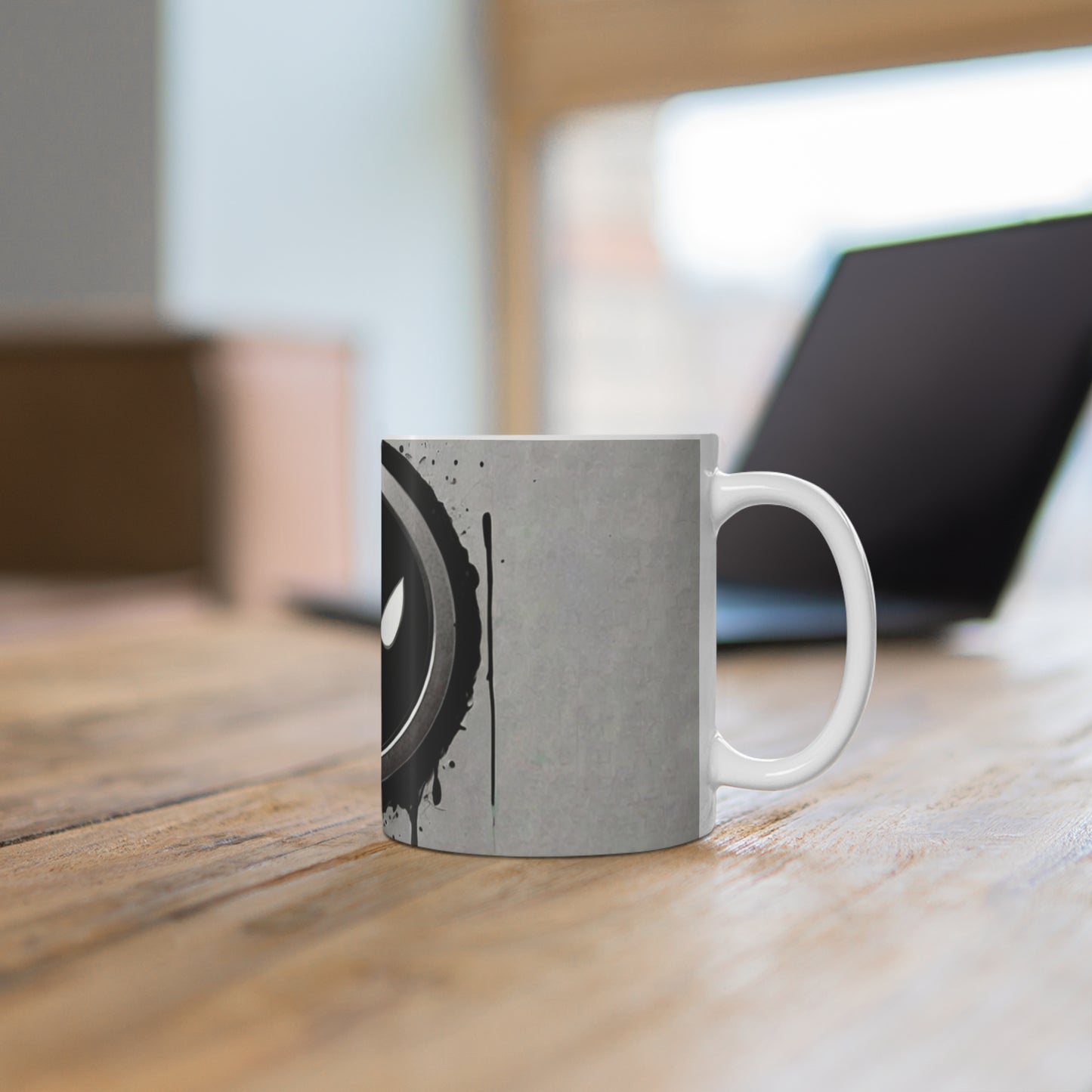 Deadpool Logo, Black and Silver Mug - Ceramic Coffee Mug 11oz
