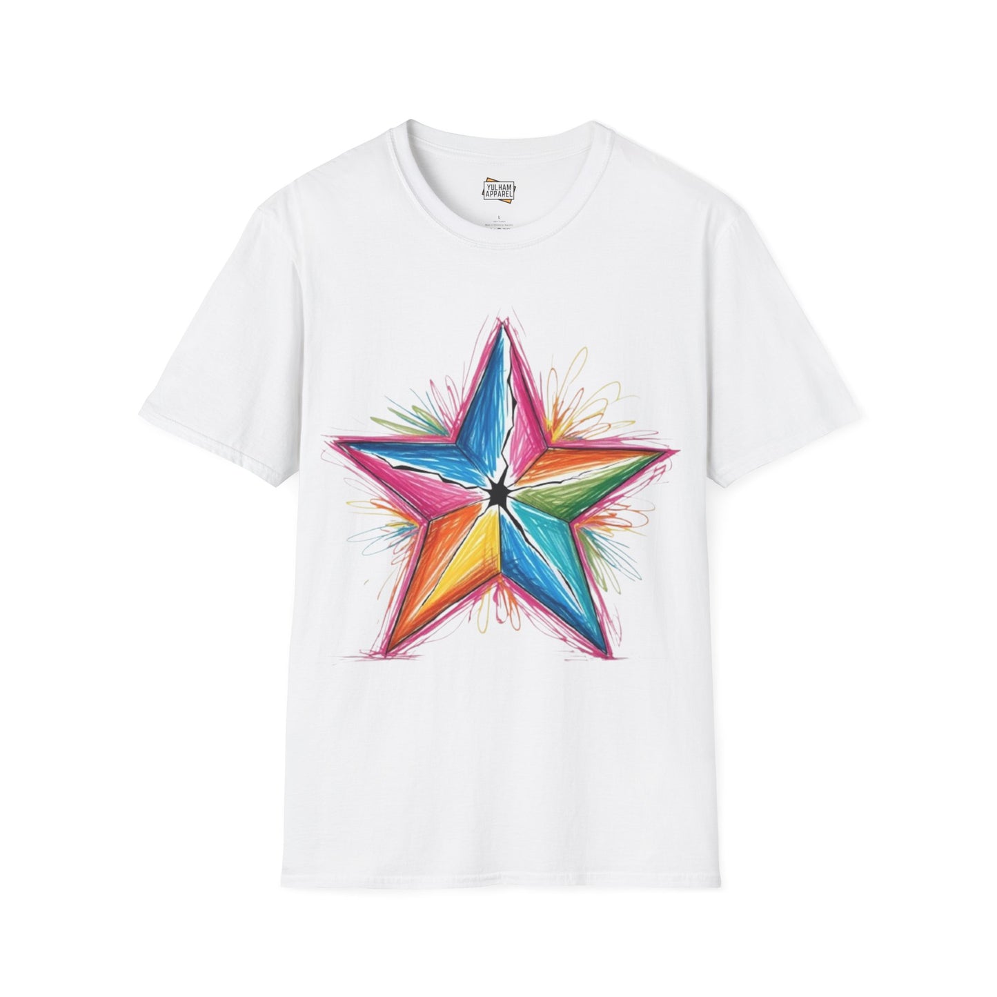 Vibrant Coloured Messy Star - Unisex T-Shirt