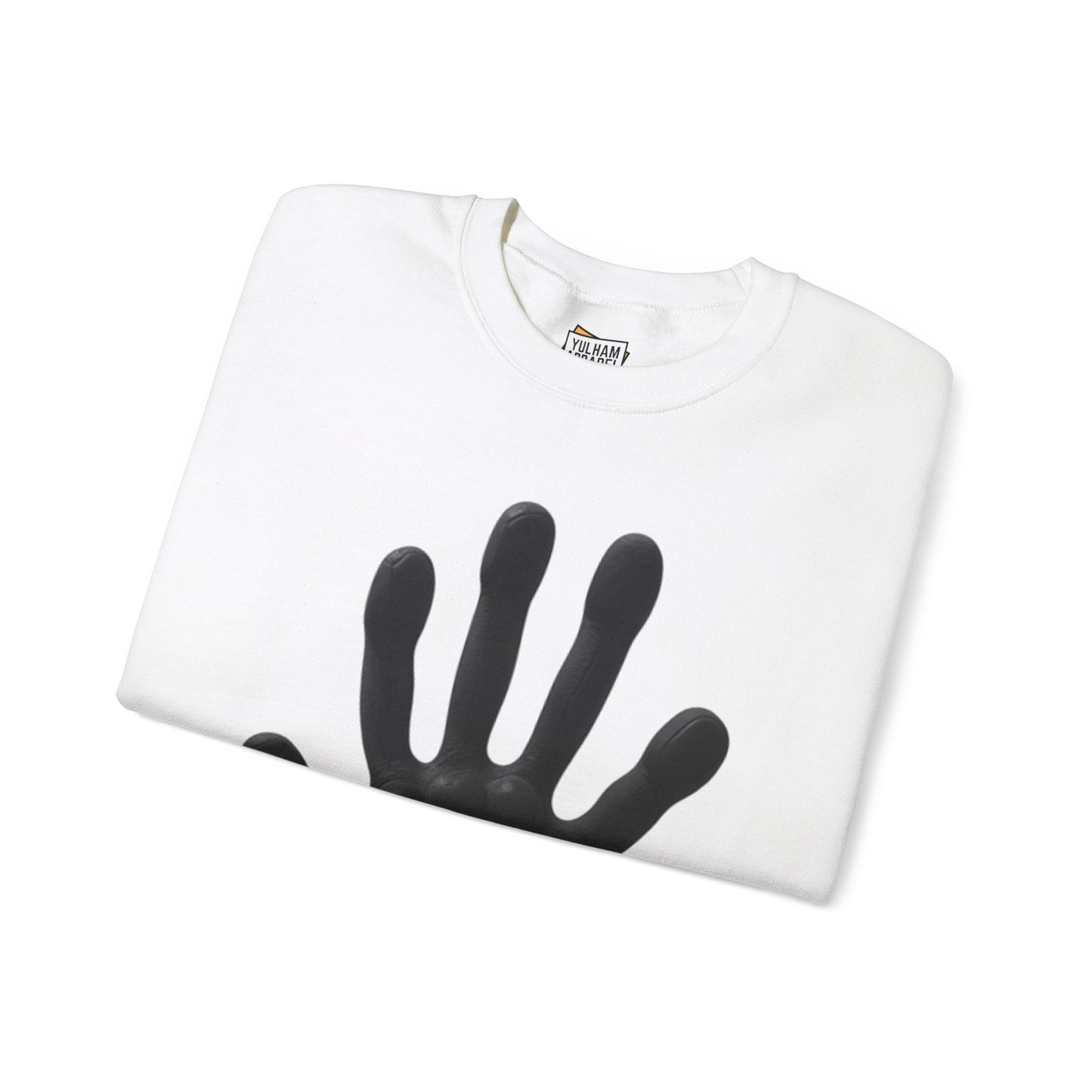 Black Hand Print - Unisex Crewneck Sweatshirt