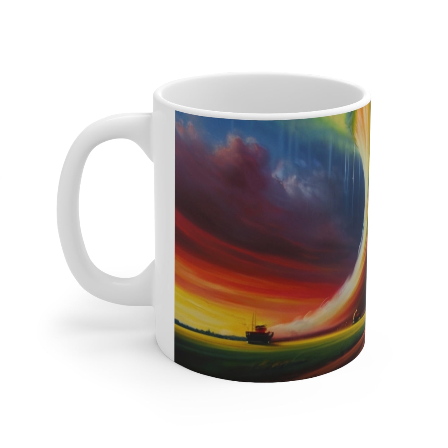 Colourful Swirling Tornado Mug - Ceramic Coffee Mug 11oz