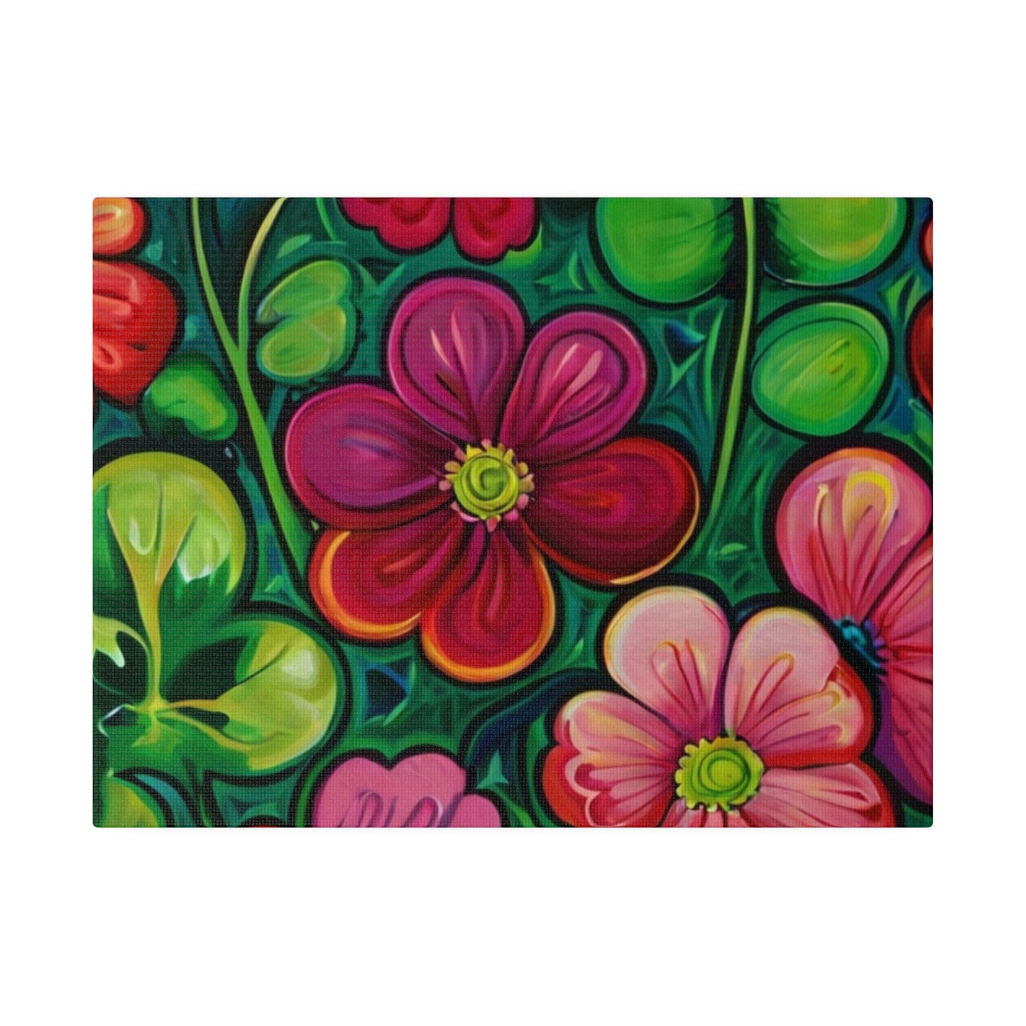 Large Colourful Clovers Canvas - Matte Canvas, Stretched, 0.75"