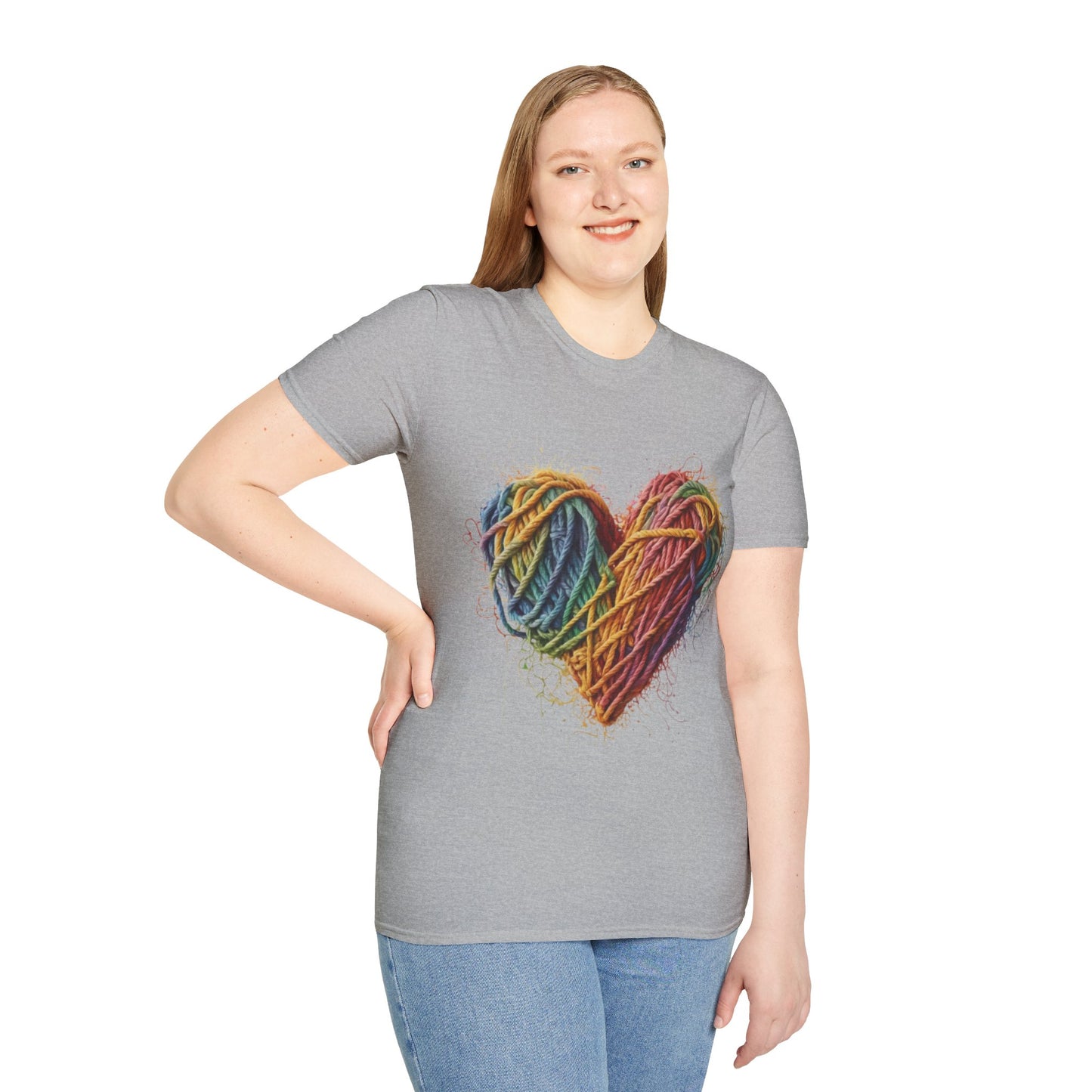 Multicoloured Ropes Love Heart - Unisex T-Shirt