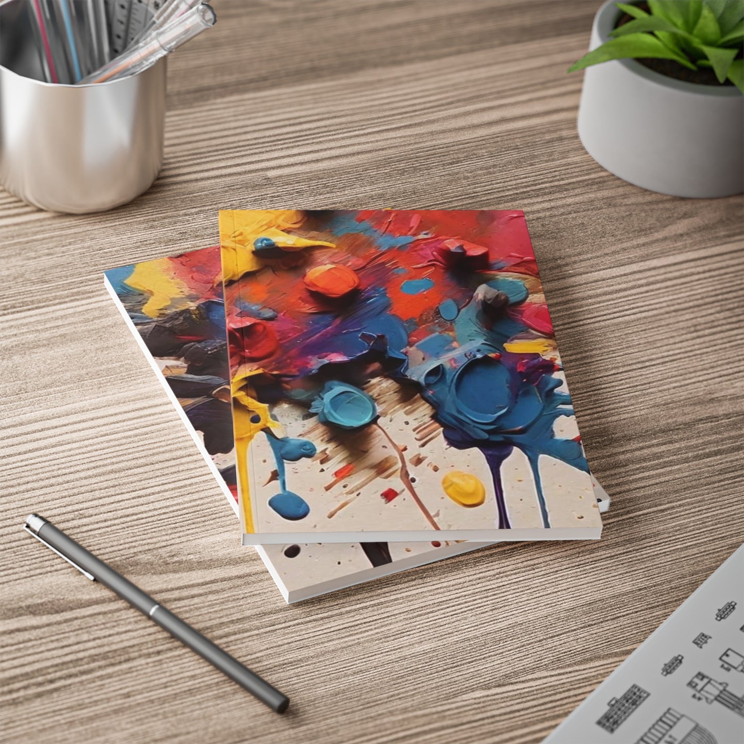 Colourful Splatter Art - Softcover Notebook, A5