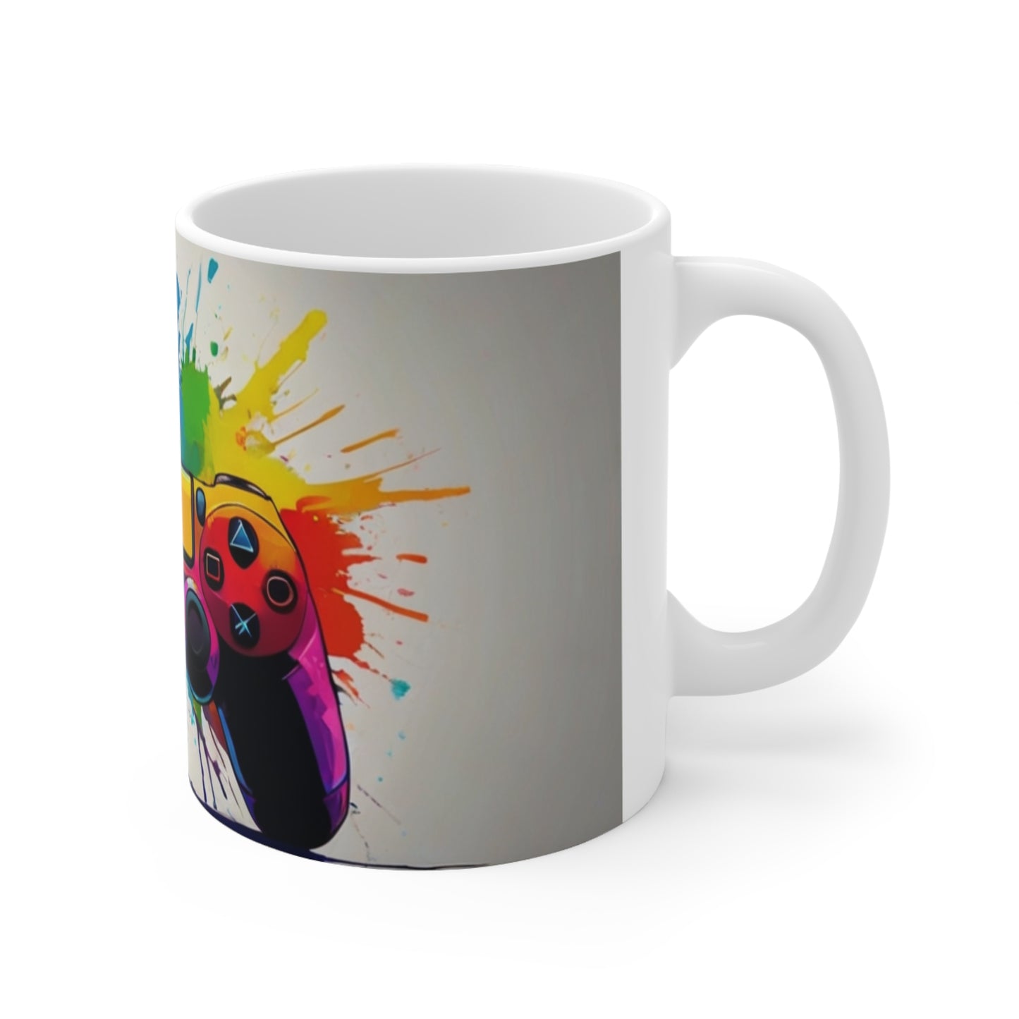 Multicoloured PlayStation Controller Splatter Art Mug - Ceramic Coffee Mug 11oz