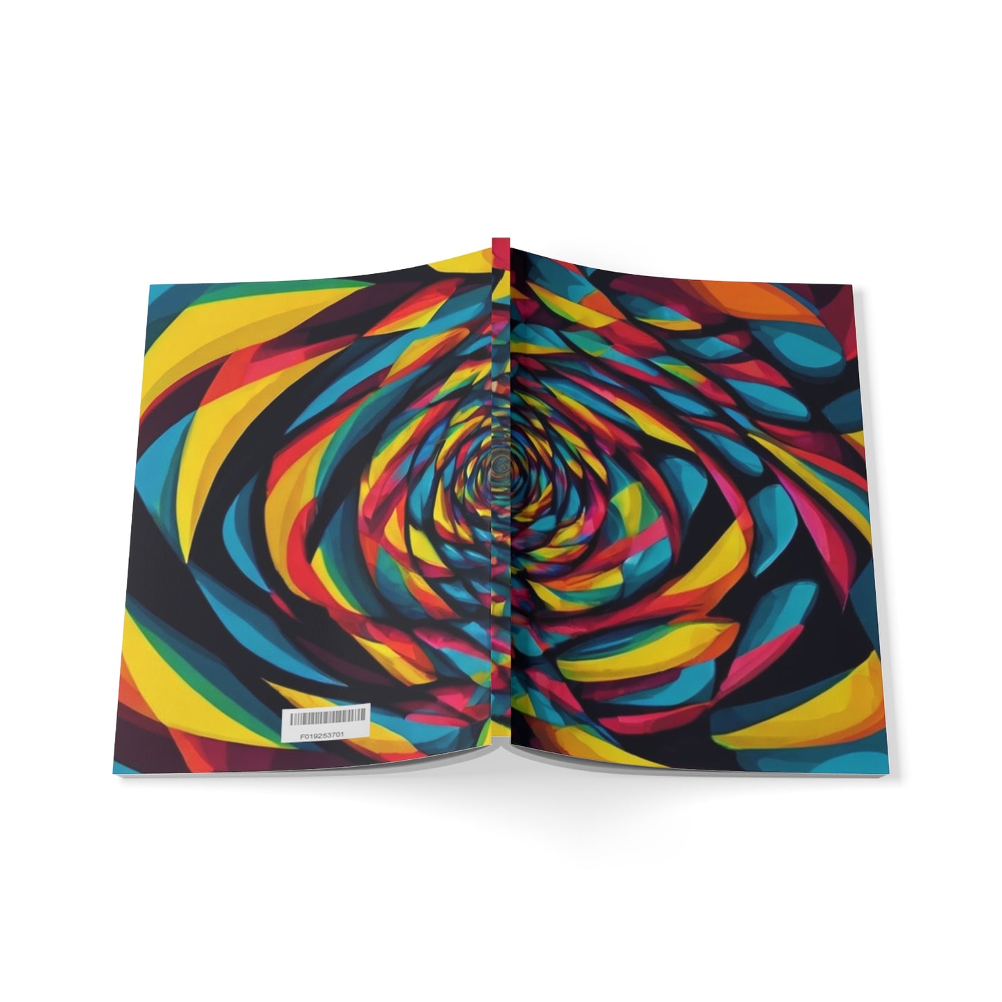 Colourful 2D Swirly Abstract Optical Illusion - Softcover Notebook, A5