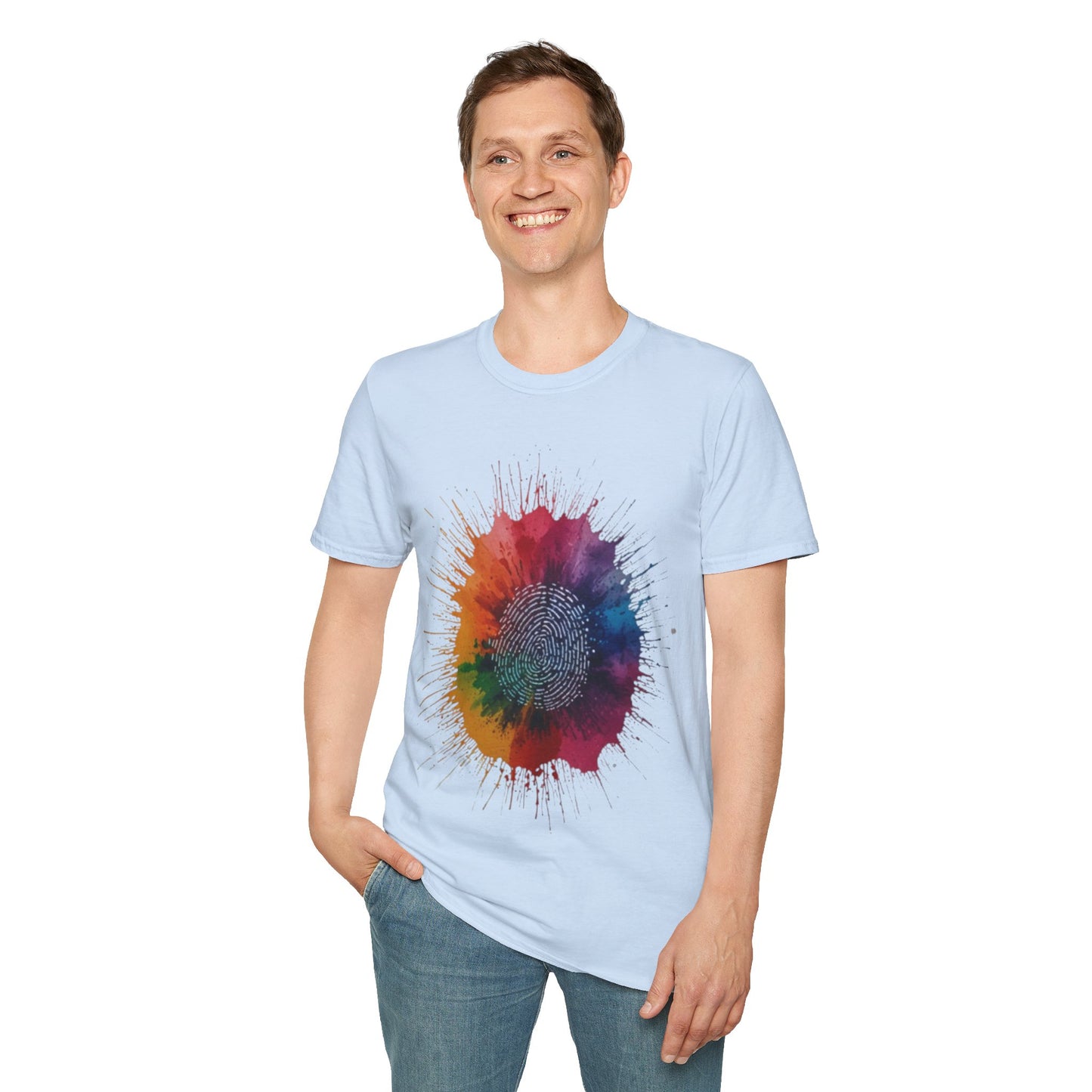 Colourful Messy Fingerprint - Unisex T-Shirt