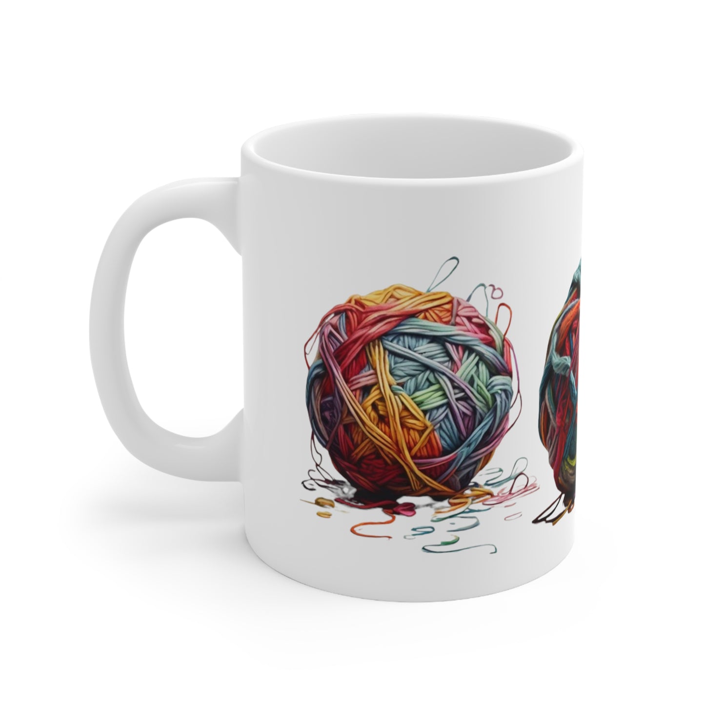 Colourful Knitting Balls Mug - Ceramic Coffee Mug 11oz