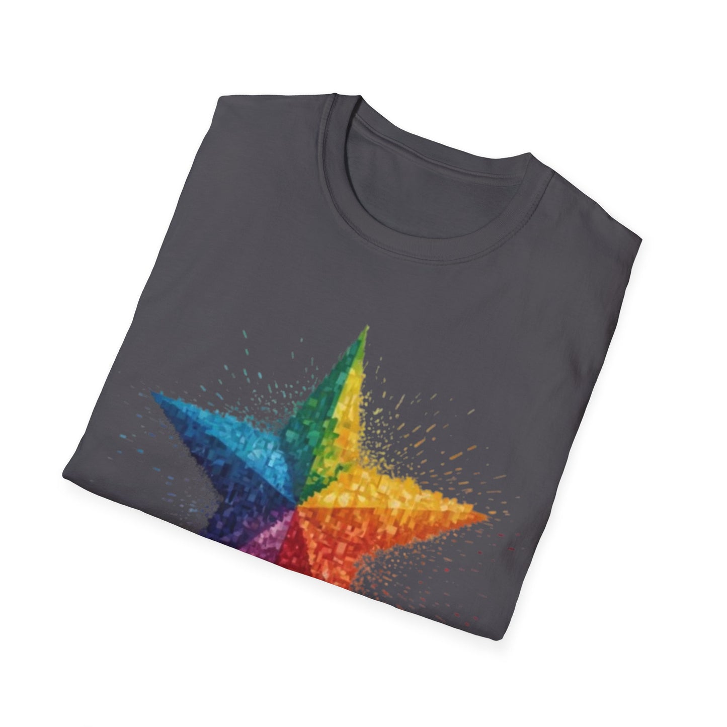 Multicoloured Pixelated Star - Unisex T-Shirt