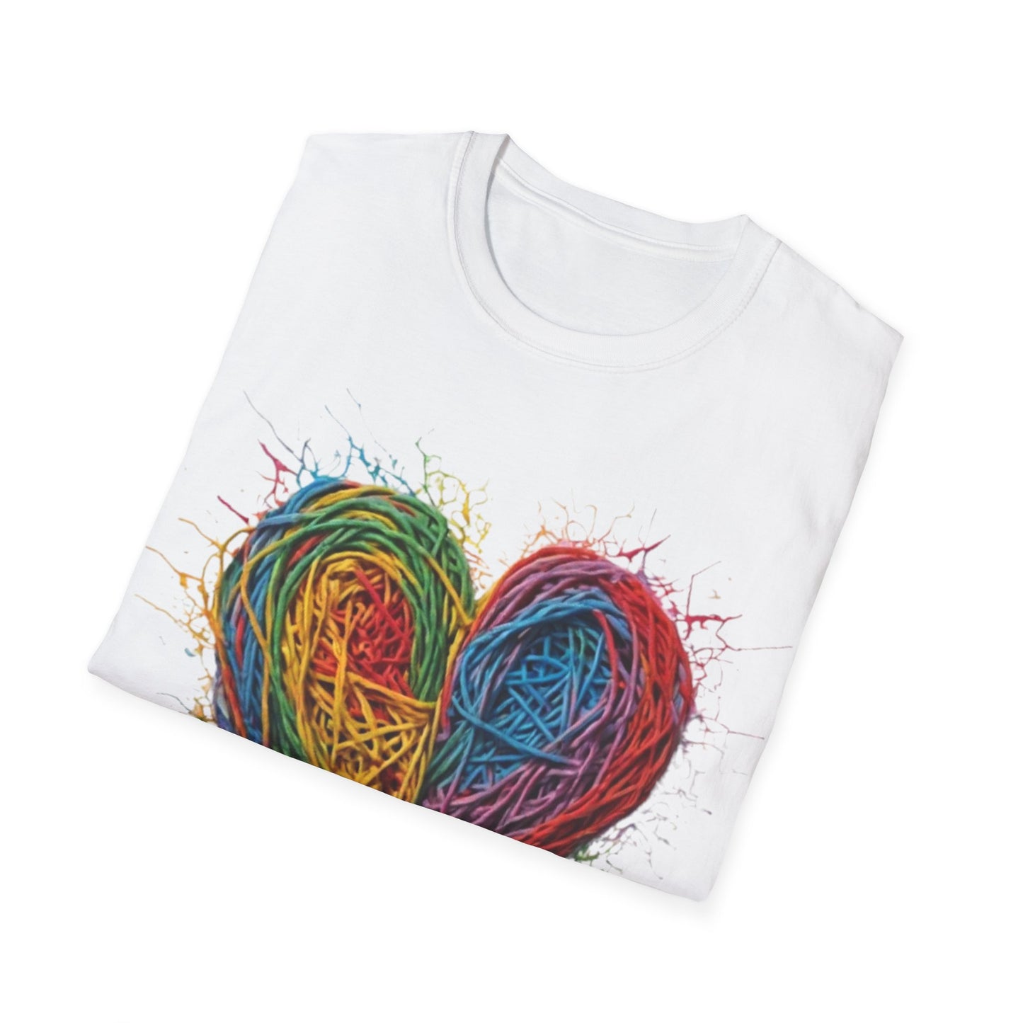 Multicoloured Scoubidou Heart - Unisex T-Shirt